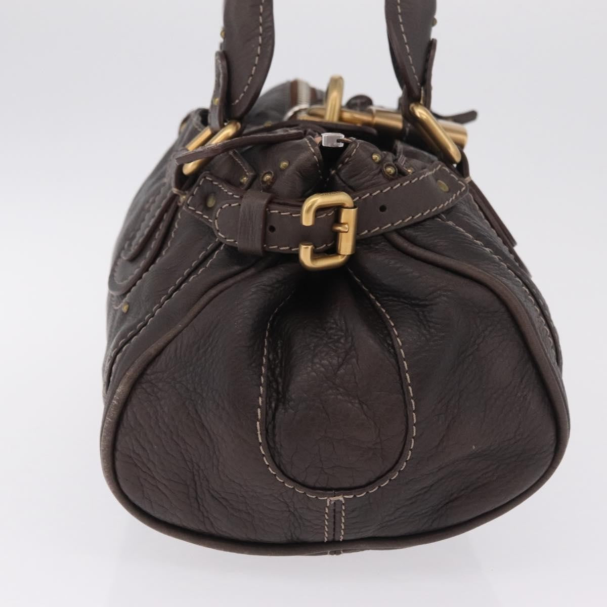 Chloe Paddington Lock Leather Brown Leather Handbag (Pre-Owned)