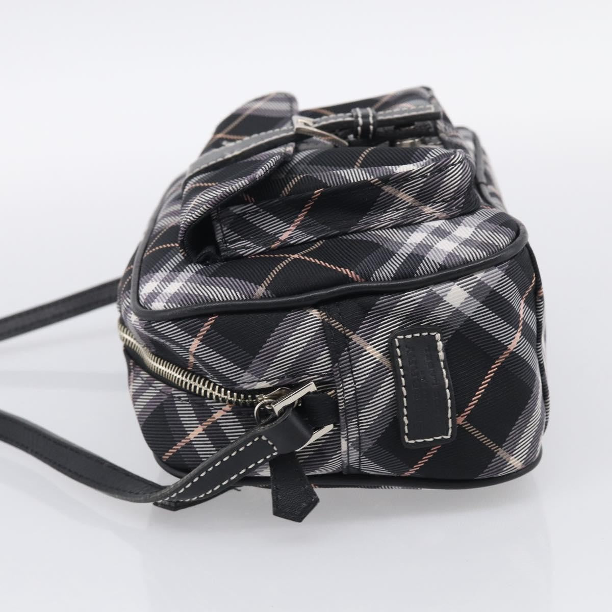 Burberry Nova Check Blue Label Nylon Black Nylon Shoulder Bag Bag (Pre-Owned)