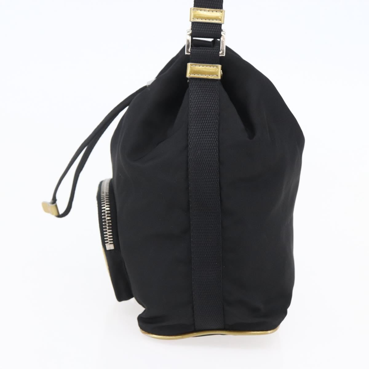 Prada Duet Drawstring Bucket Tessuto Black Nylon Bag (Pre-Owned)