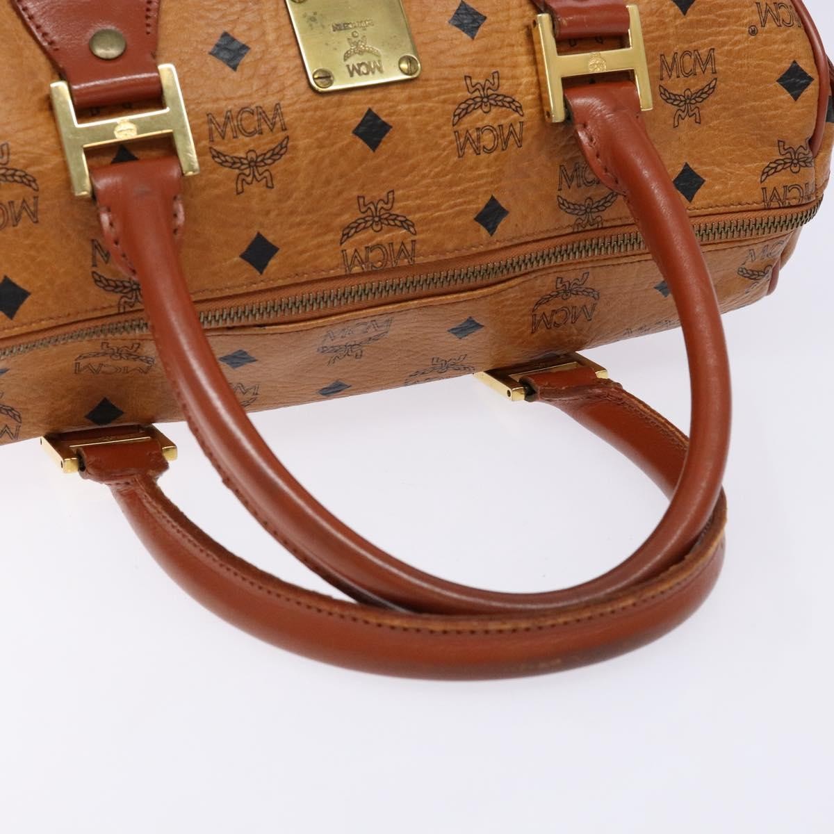 MCM Visetos Logogramme Leather Brown Leather Handbag (Pre-Owned)