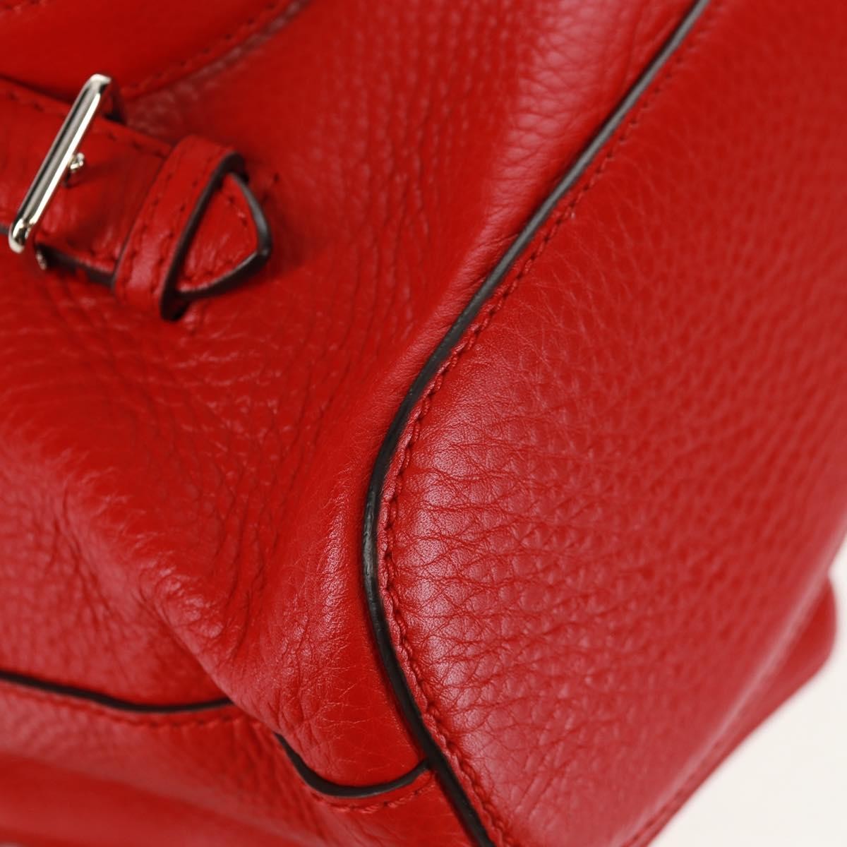 Gucci Bamboo Tassel Leather Red Leather Backpack Bag (Pre-Owned)