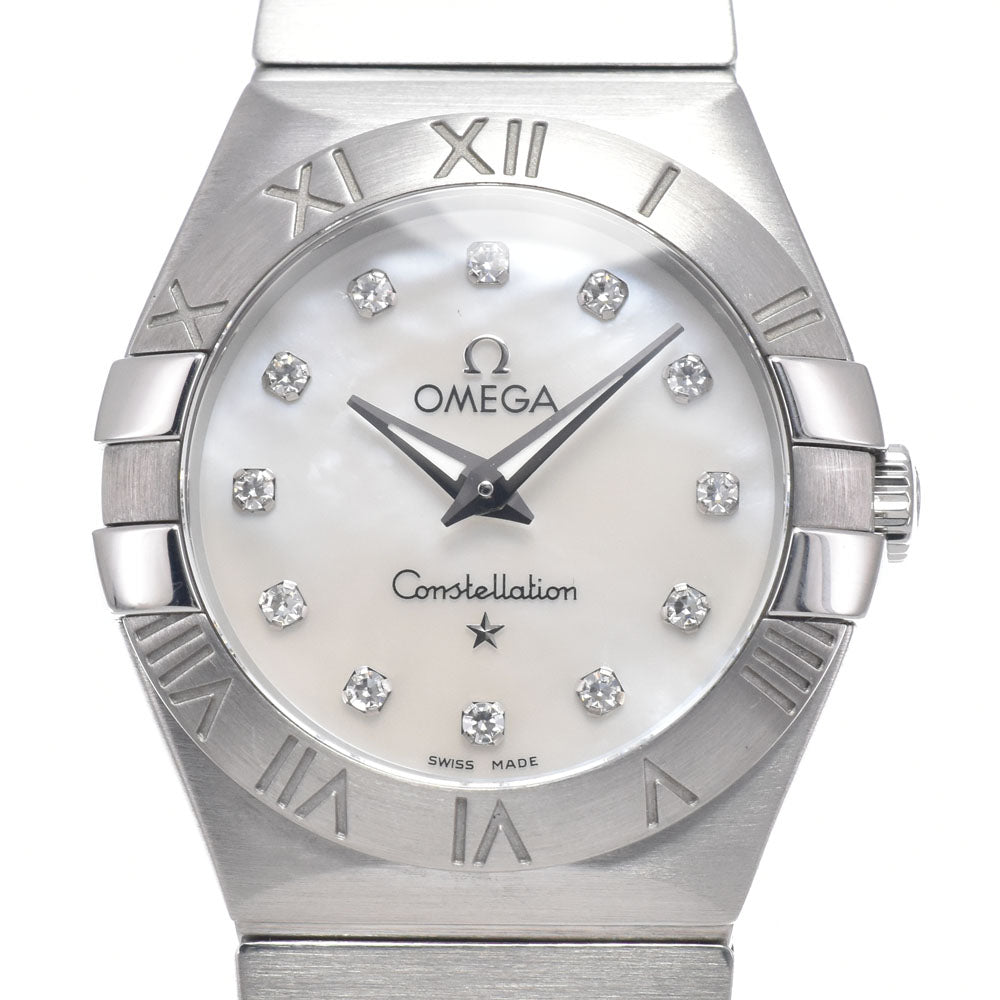 Omega Constellation Quartz Stainless Steel With Diamond Markers And Mother Of Pearl Watch (Pre-Owned)