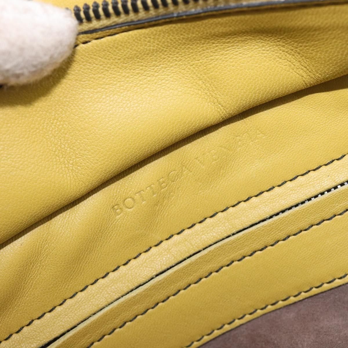 Bottega Veneta Monaco Nappa Leather With Intrecciato Detail Yellow Leather Handbag (Pre-Owned)
