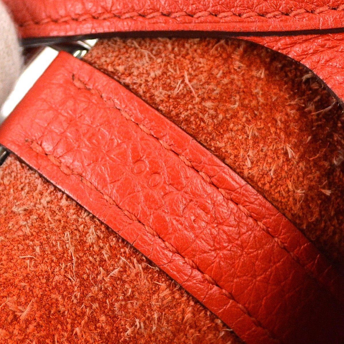 Hermes Picotin Lock Clemence Red Leather Handbag (Pre-Owned)