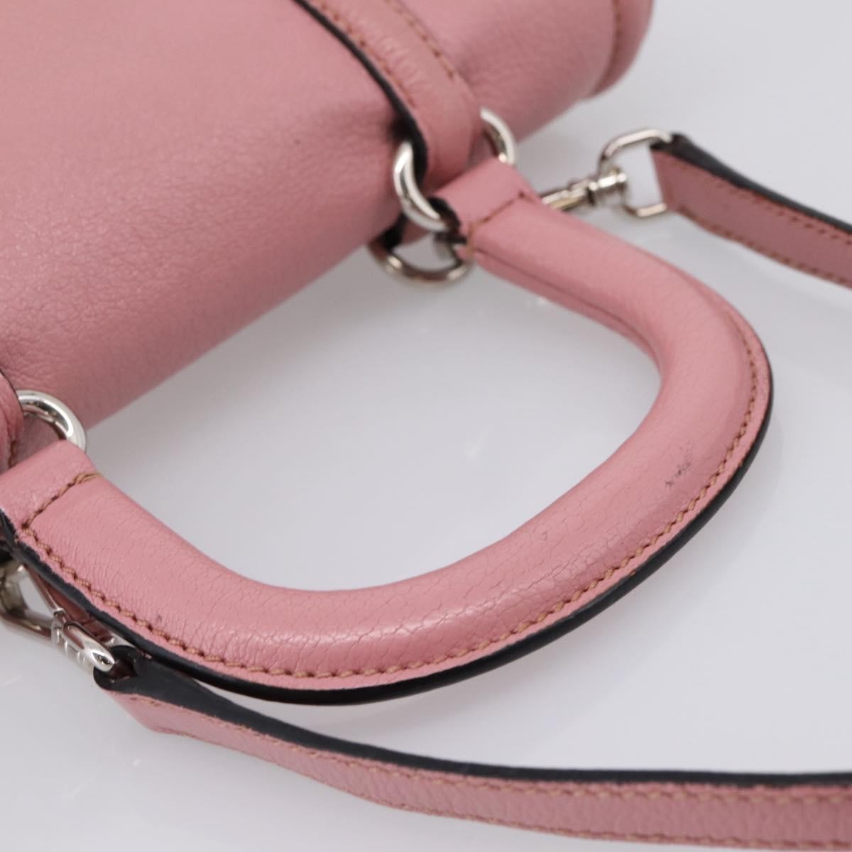 Miu Miu Beau Top Handle Leather Pink Leather Handbag (Pre-Owned)