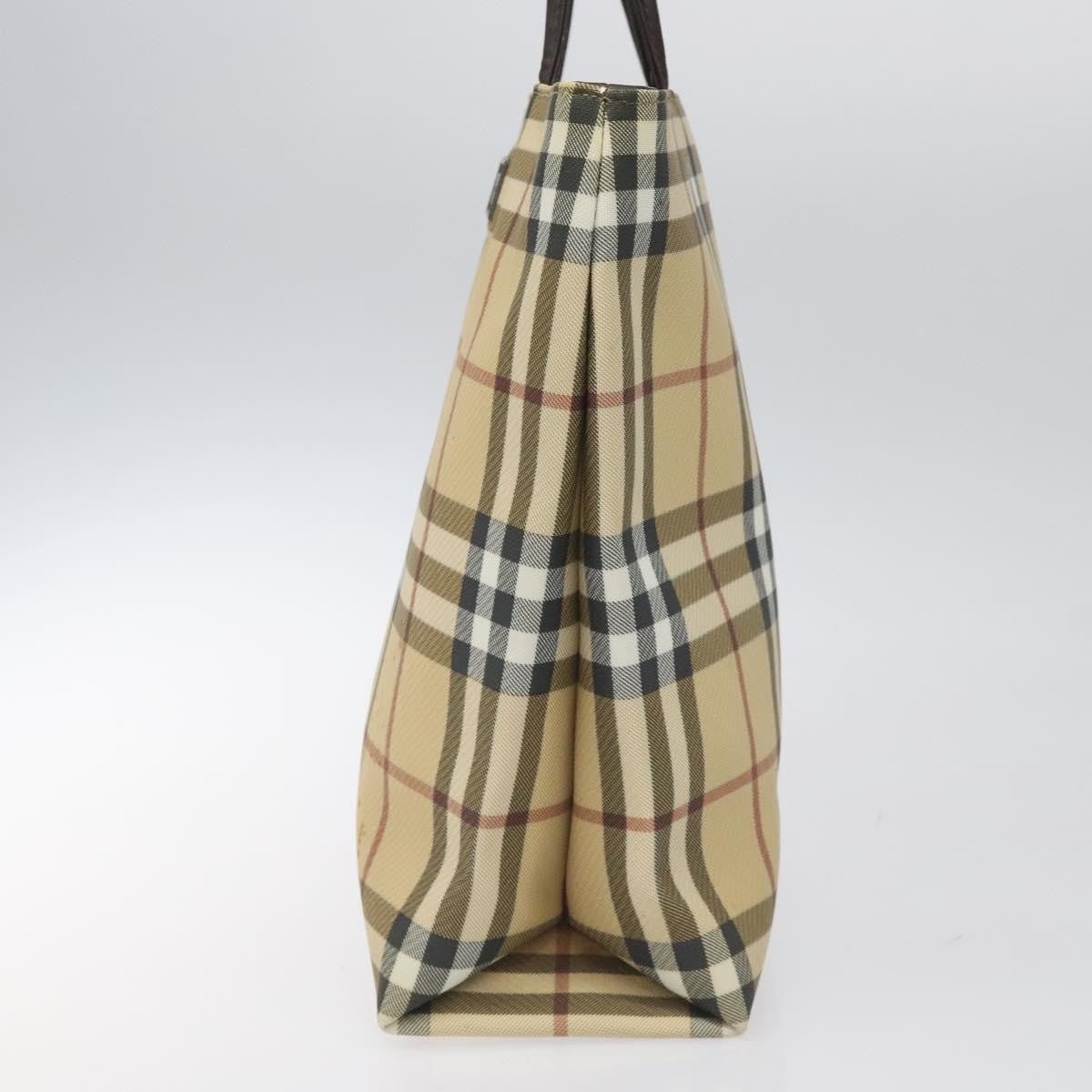 Burberry Nova Check Nova Check Canvas Beige Canvas Handbag (Pre-Owned)