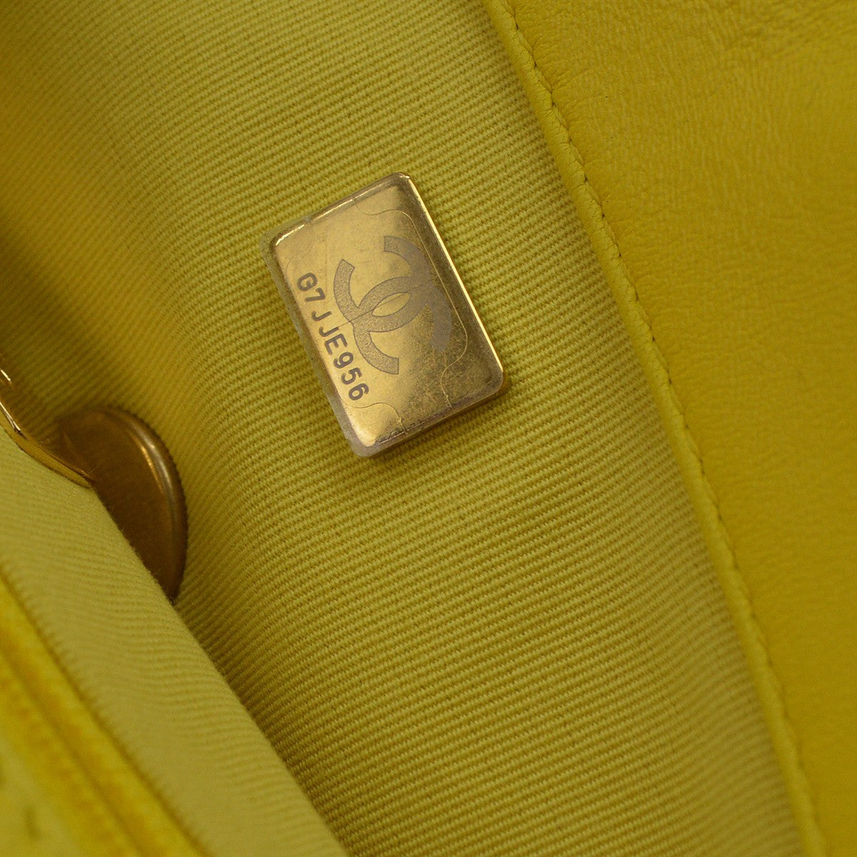 Chanel 19 Flap Bag Quilted Lambskin Yellow Leather Shoulder Bag Bag (Pre-Owned)