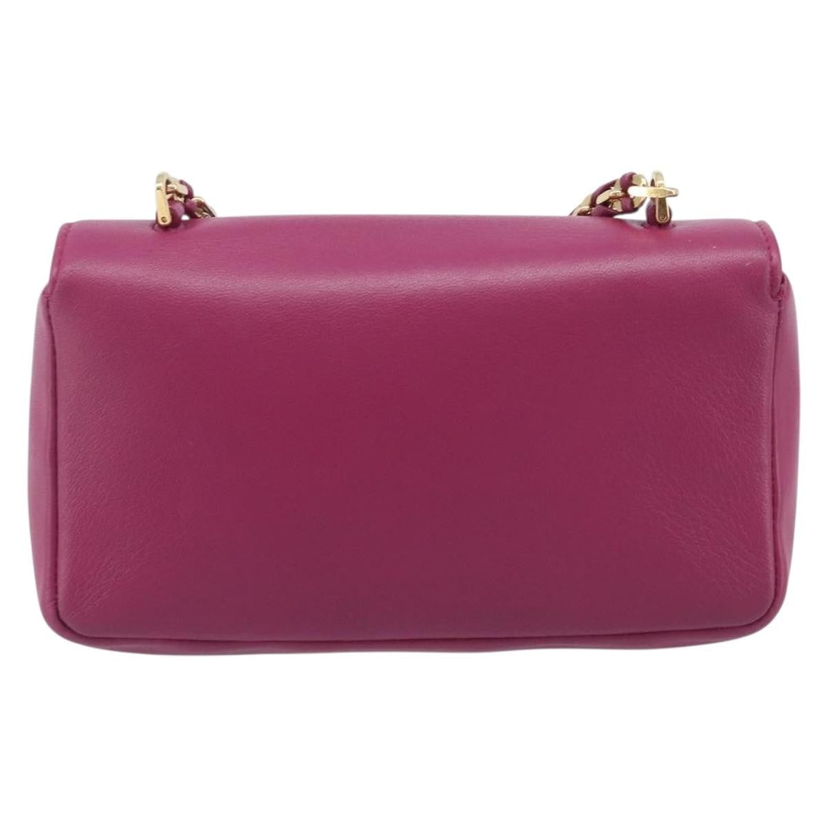 Fendi Be Baguette Flap Leather Pink Leather Handbag (Pre-Owned)