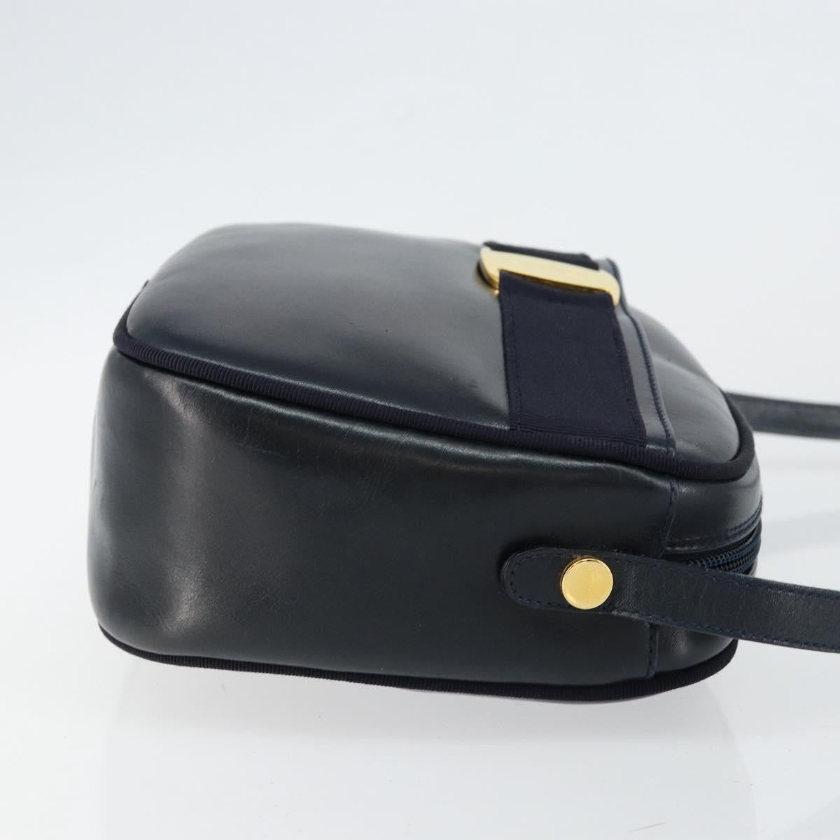 Salvatore Ferragamo Vala Leather Navy Leather Shoulder Bag Bag (Pre-Owned)