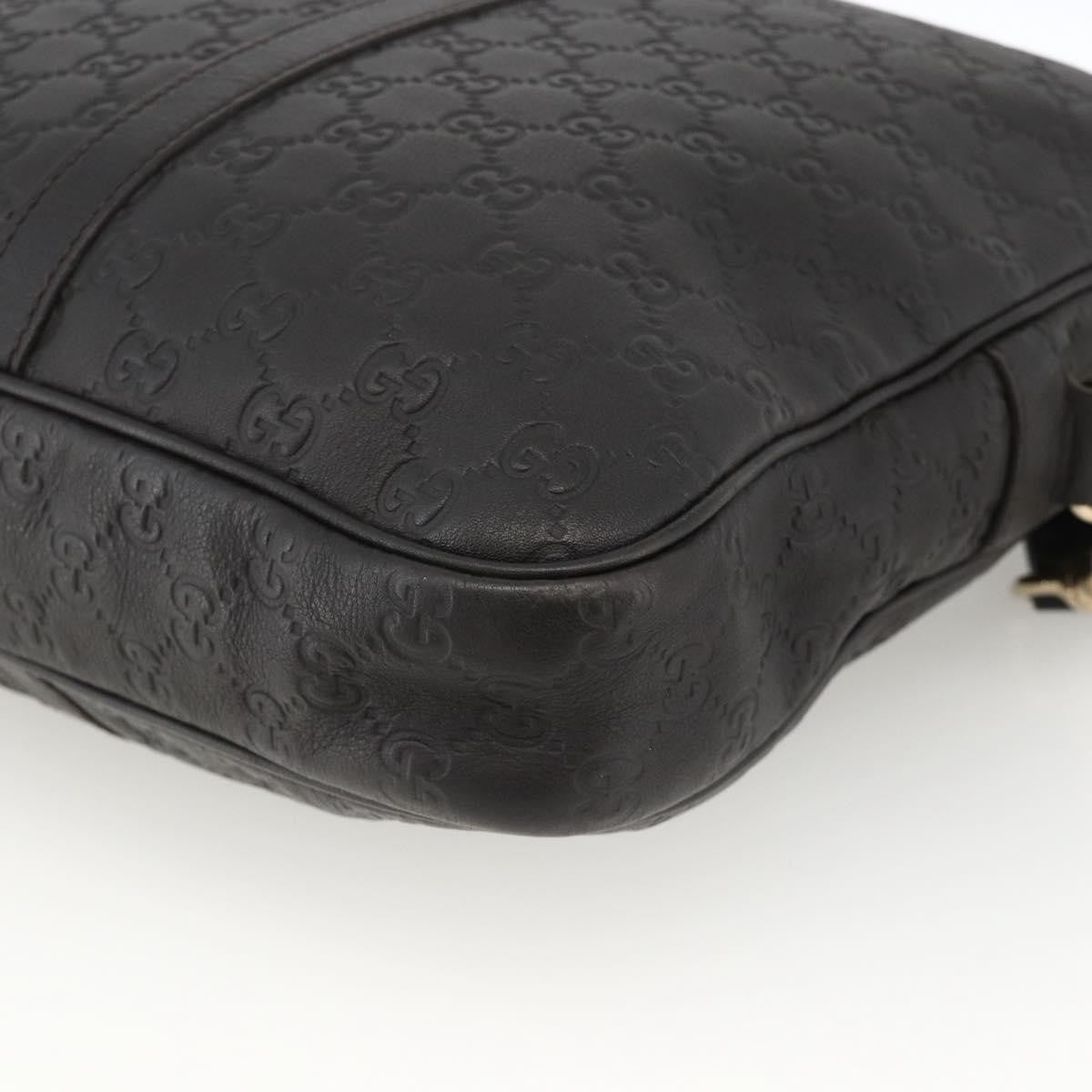 Gucci Convertible Guccissima Leather Black Leather Briefcase Bag (Pre-Owned)