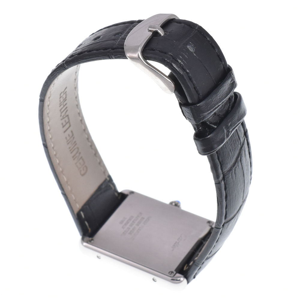 Cartier Tank Solo Quartz Stainless Steel And Leather Watch (Pre-Owned)
