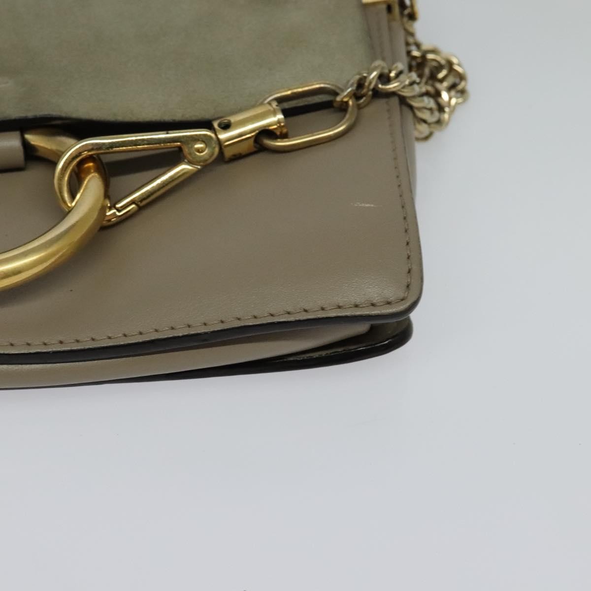 Chloe Faye Leather And Suede Gray Suede Shoulder Bag Bag (Pre-Owned)