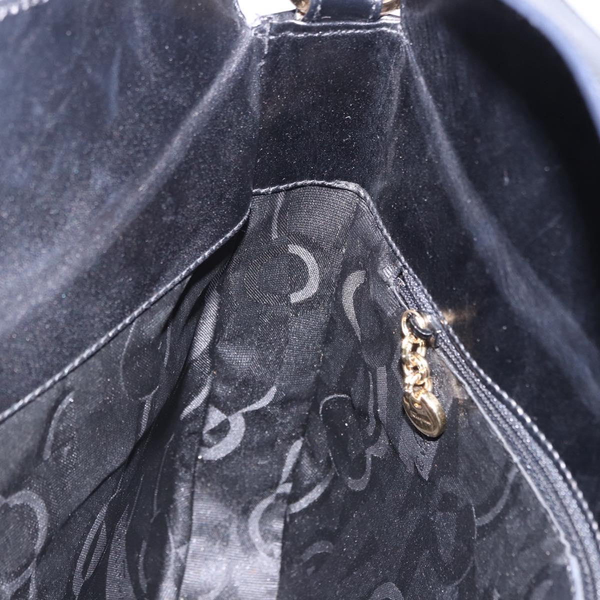 Salvatore Ferragamo Gancini Leather Black Leather Shoulder Bag Bag (Pre-Owned)