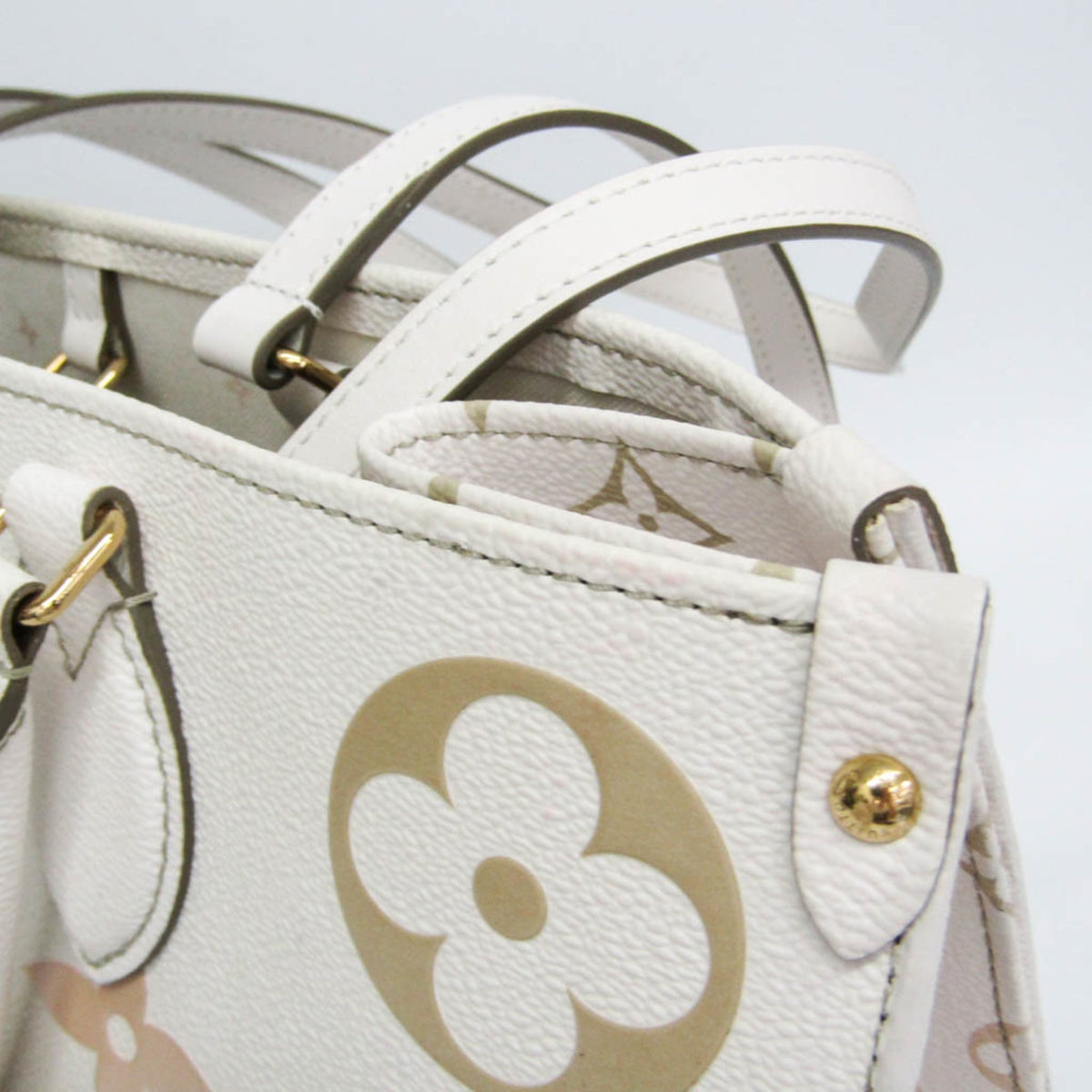 Louis Vuitton Onthego Spring In The City Monogram Giant Canvas Khaki Canvas Tote Bag Bag (Pre-Owned)
