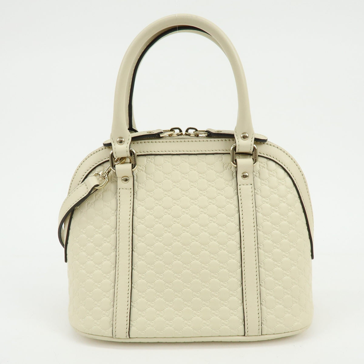 Gucci Convertible Dome Satchel Guccissima Leather White Leather Handbag (Pre-Owned)