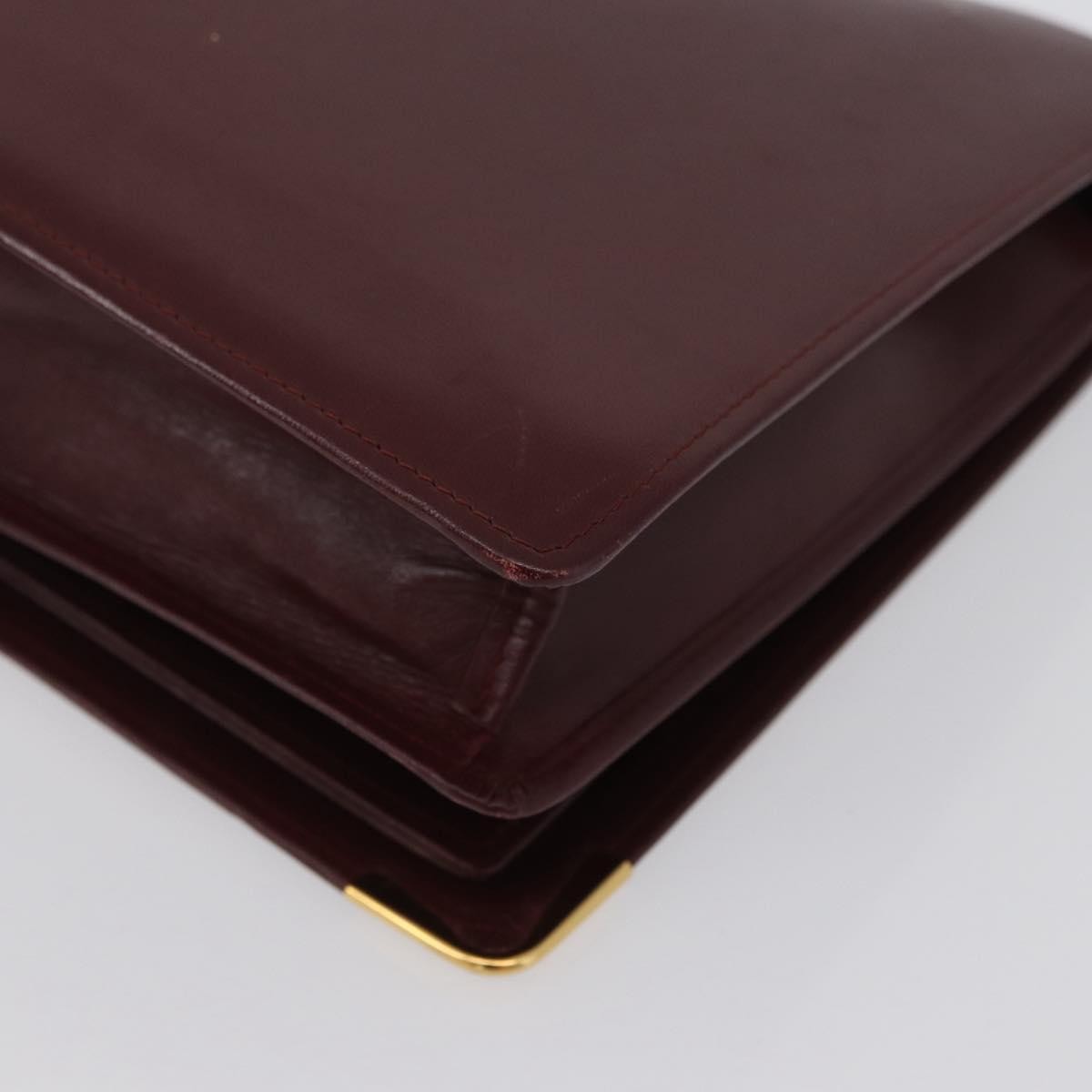Cartier Must De Cartier Clutch Leather Burgundy Leather Clutche & Pouche Bag (Pre-Owned)