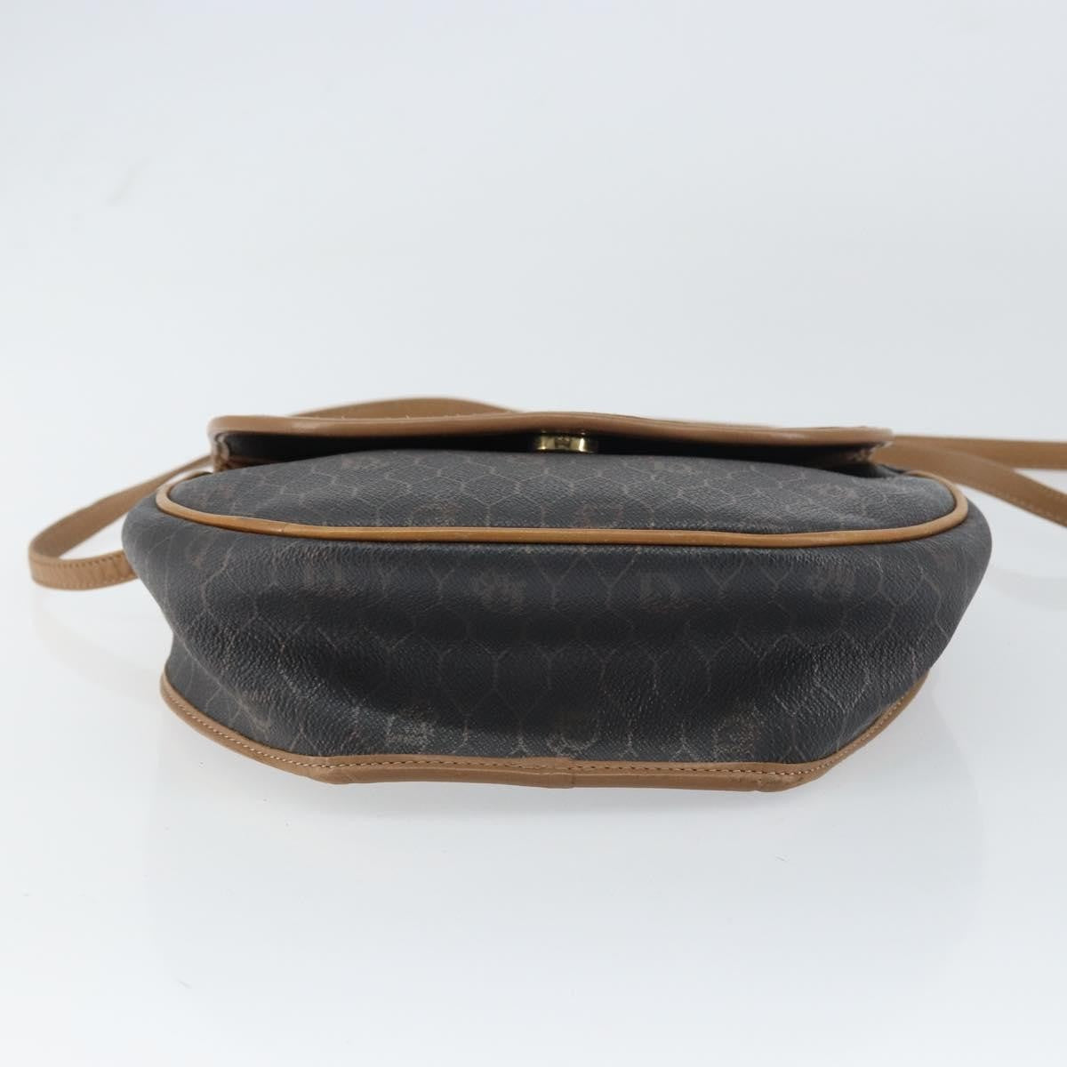 Christian Dior Vintage Honeycomb Flap Coated Canvas Black Canvas Shoulder Bag Bag (Pre-Owned)