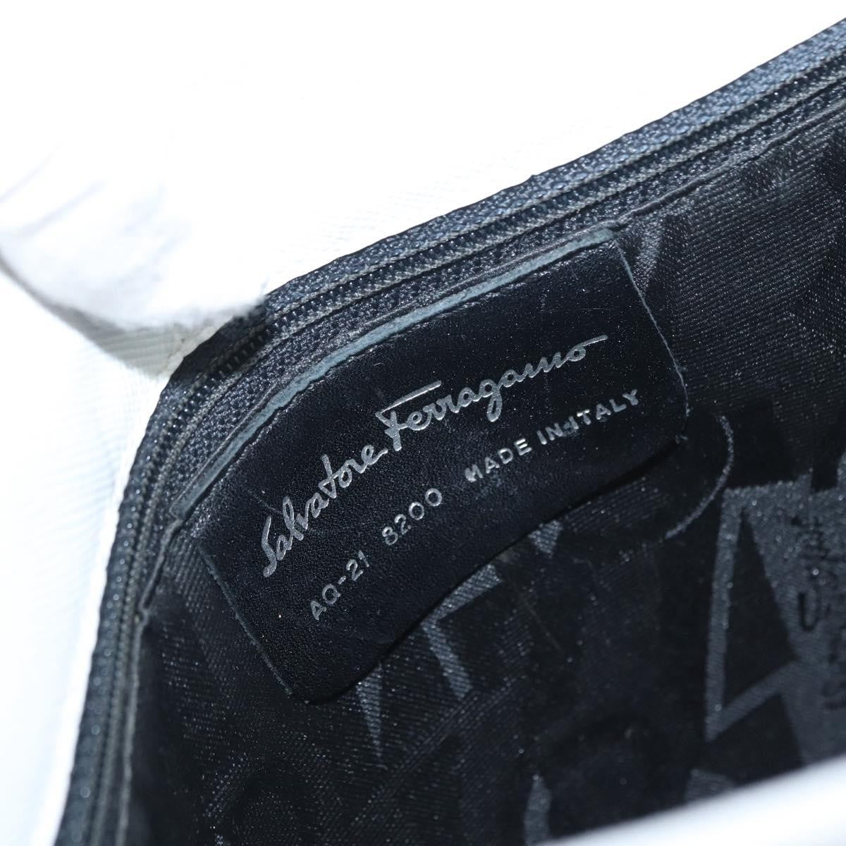 Salvatore Ferragamo Gancini Leather White Leather Shoulder Bag Bag (Pre-Owned)