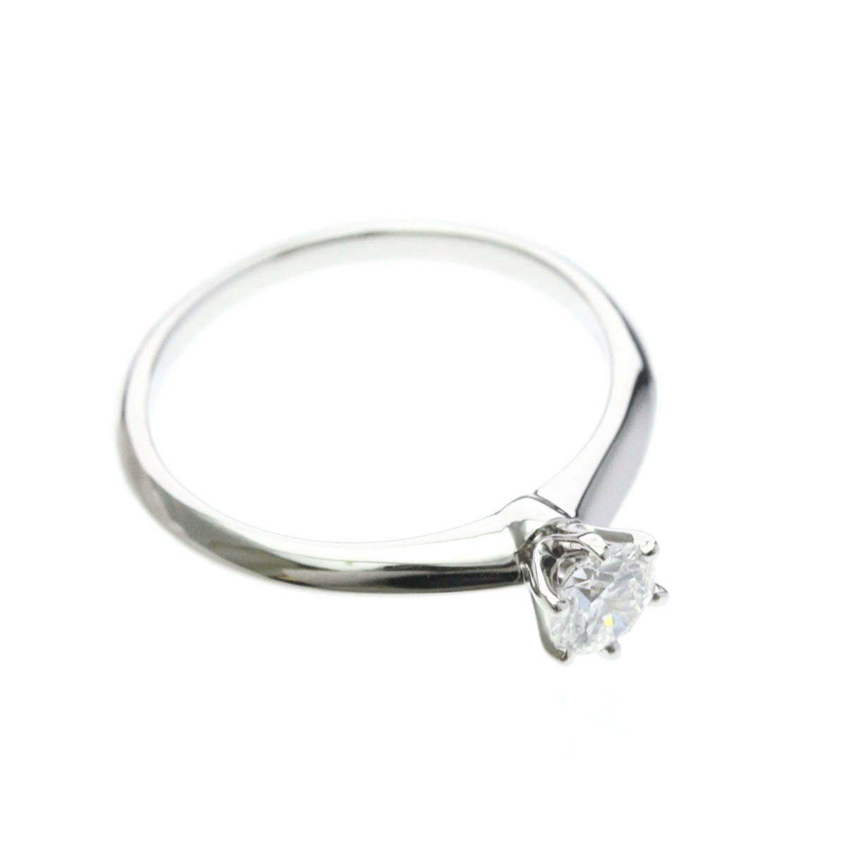 Tiffany & Co. Tiffany Setting Solitaire Platinum With Rbc Diamond G/Vvs2 Silver Platinum Ring Jewelry (Pre-Owned)