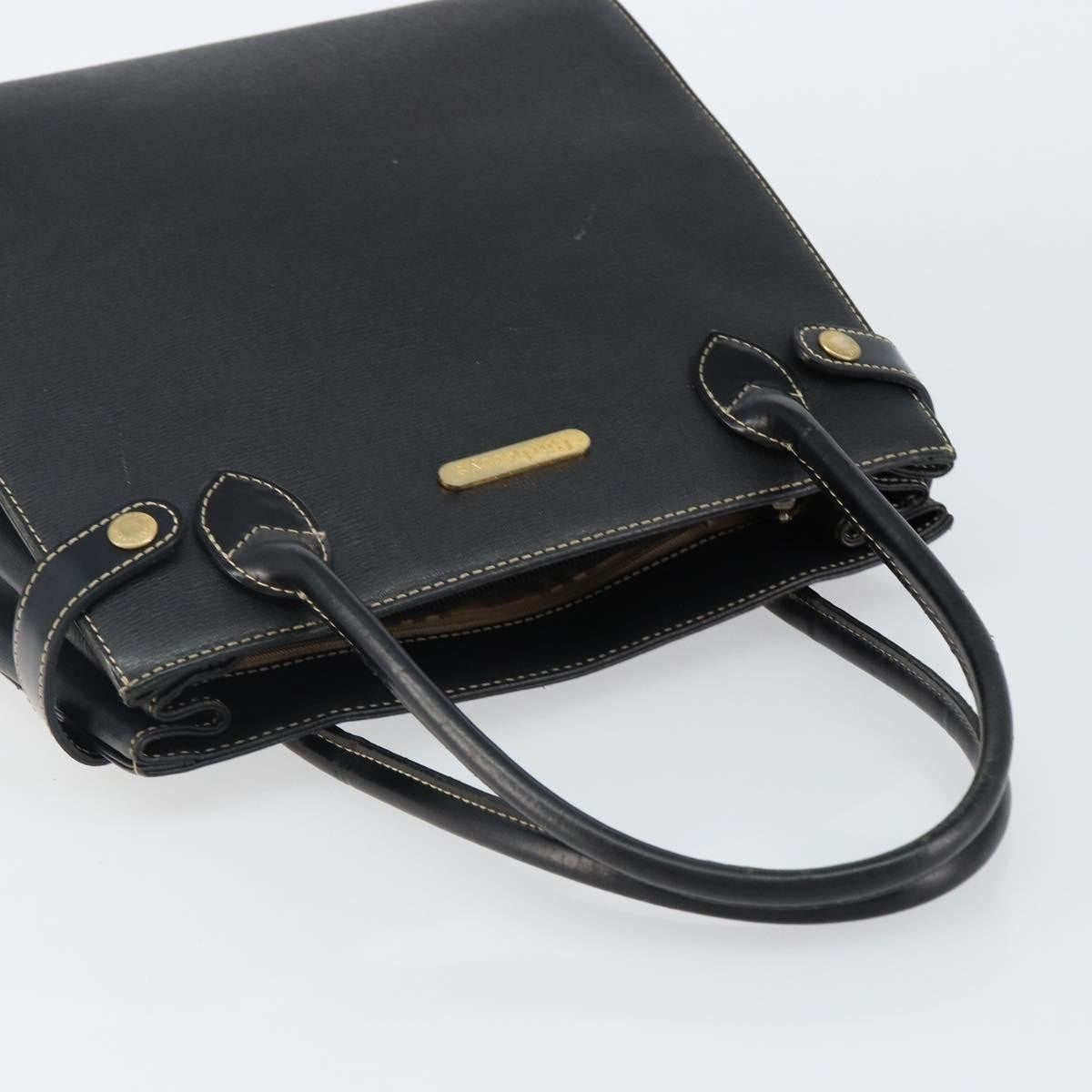 Burberry Vintage Leather Black Leather Handbag (Pre-Owned)