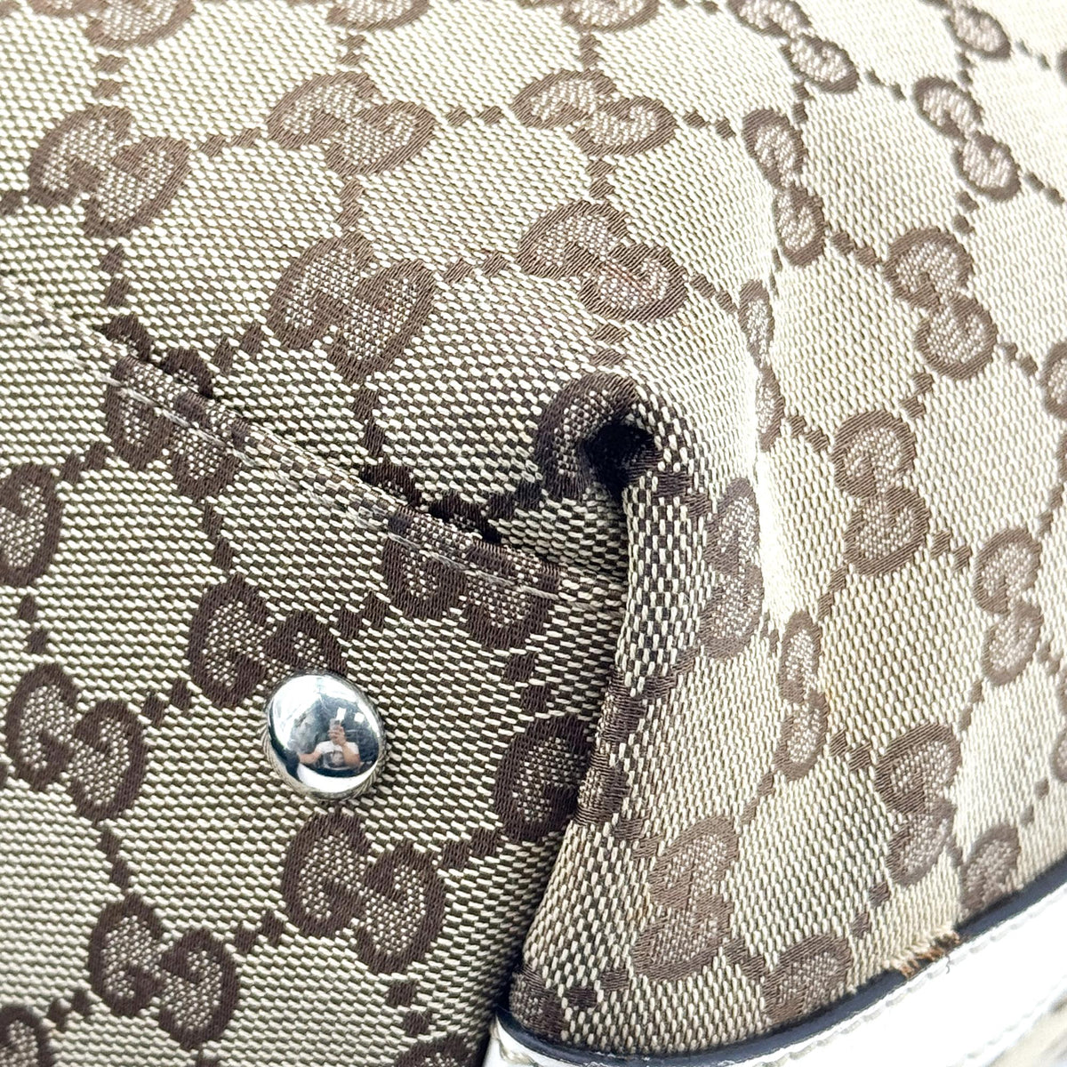 Gucci Match Ball Gg Canvas Brown Canvas Tote Bag Bag (Pre-Owned)