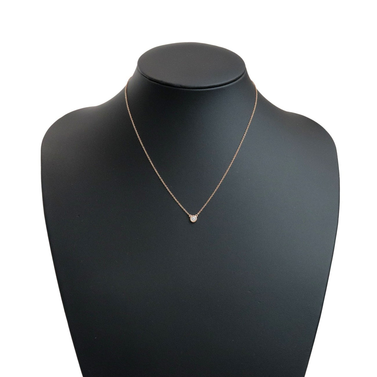 Tiffany & Co. Elsa Peretti Diamonds By The Yard Pendant 18K Rose Gold With Diamond Gold Rose_Gold Necklace Jewelry (Pre-Owned)
