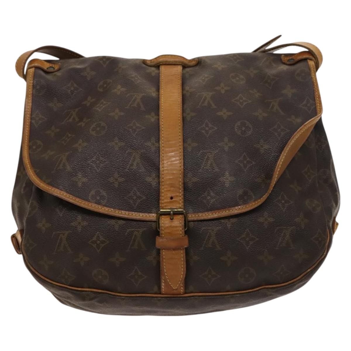 Louis Vuitton Saumur Monogram Canvas Brown Canvas Shoulder Bag Bag (Pre-Owned)