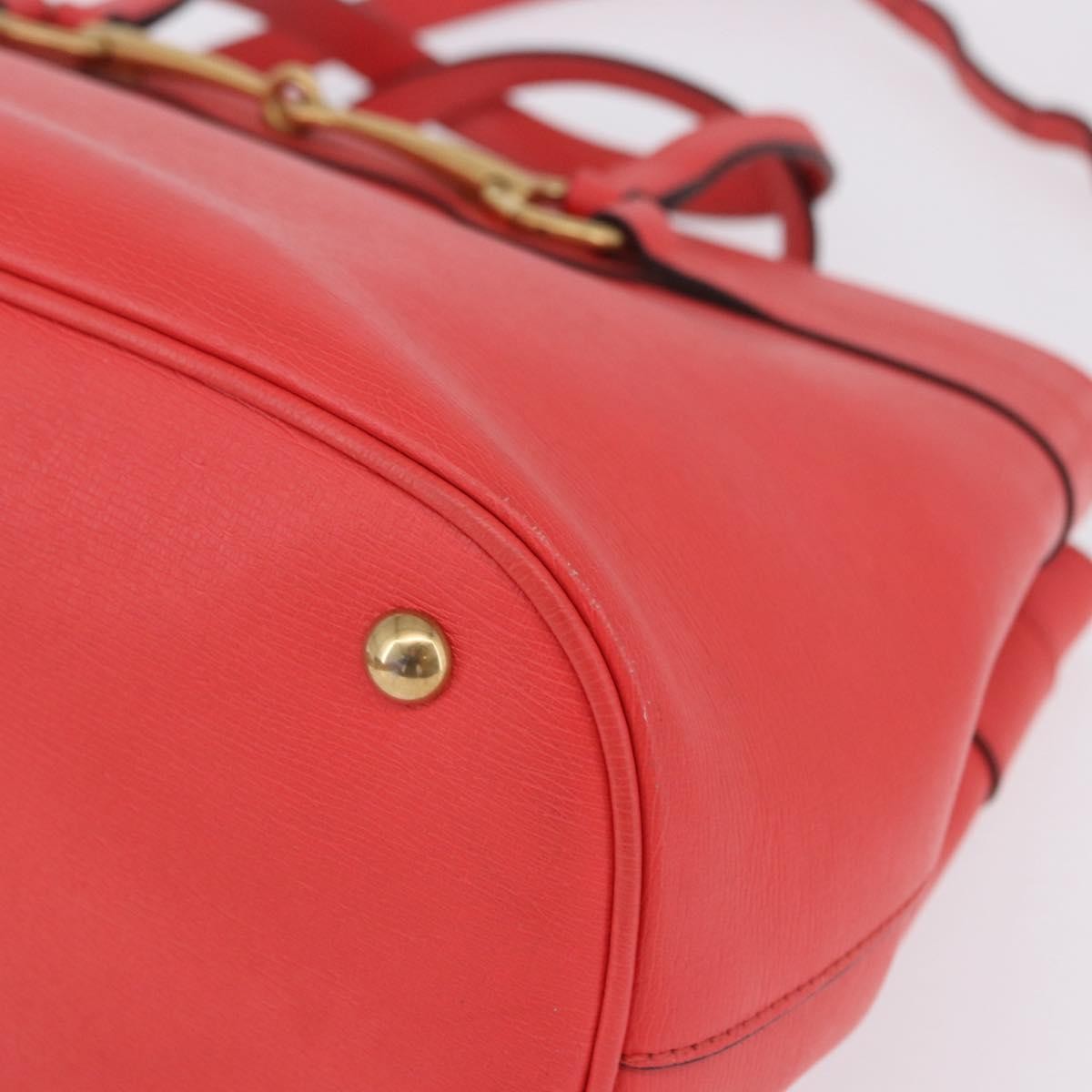 Gucci Bright Bit Convertible Leather Red Leather Tote Bag Bag (Pre-Owned)
