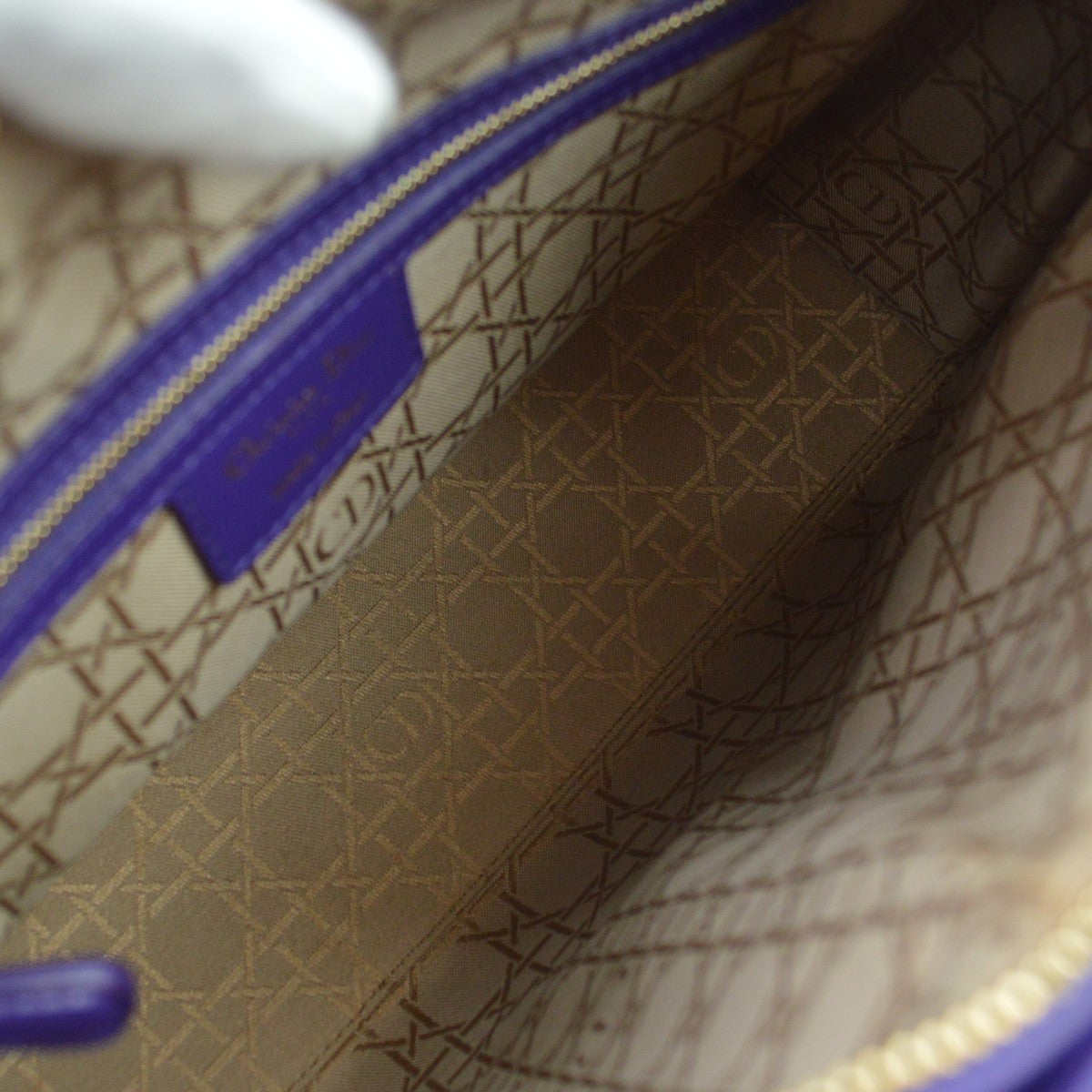 Christian Dior Lady Dior Cannage Quilt Lambskin Purple Leather Handbag (Pre-Owned)