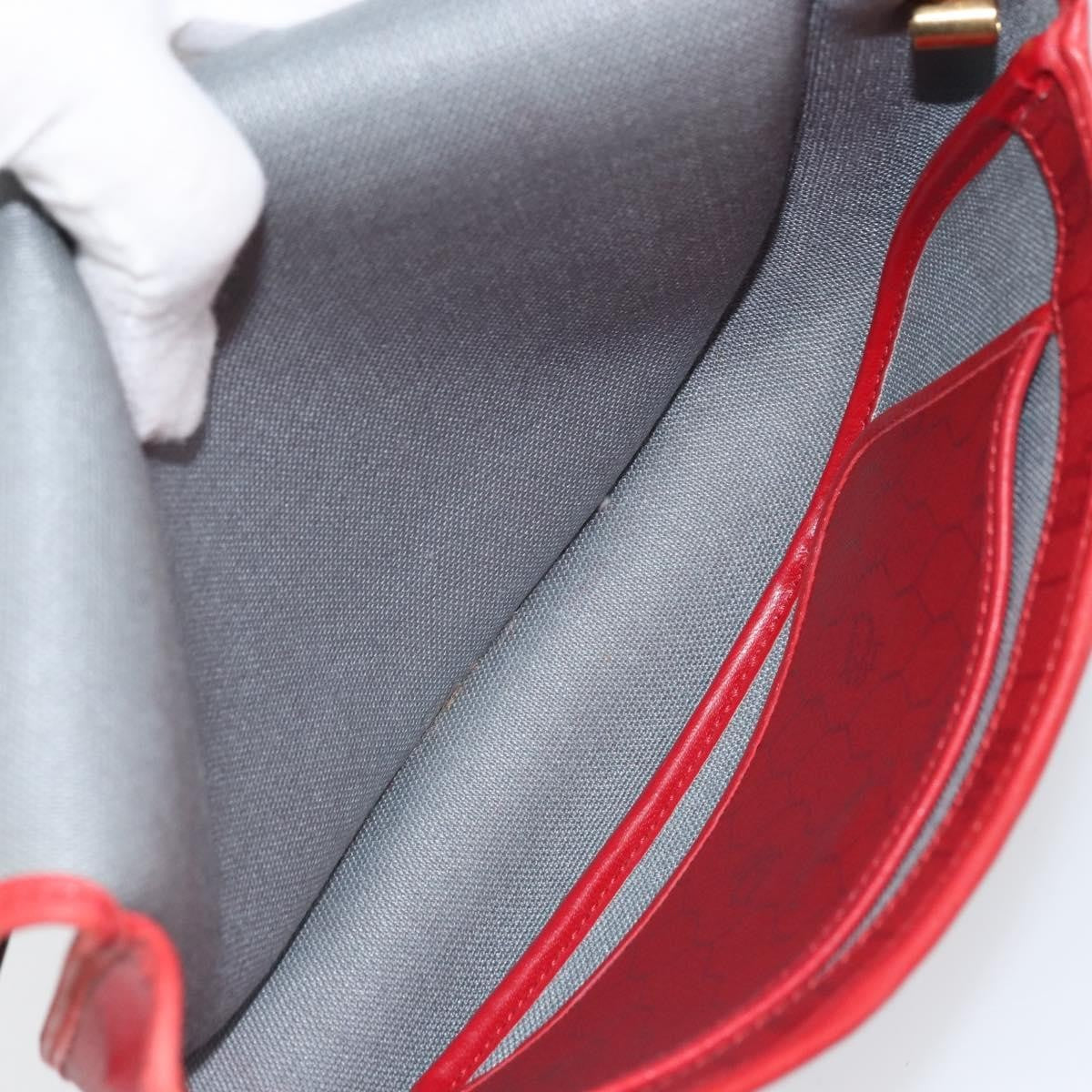 Christian Dior Vintage Honeycomb Flap Coated Canvas Red Pvc Shoulder Bag Bag (Pre-Owned)