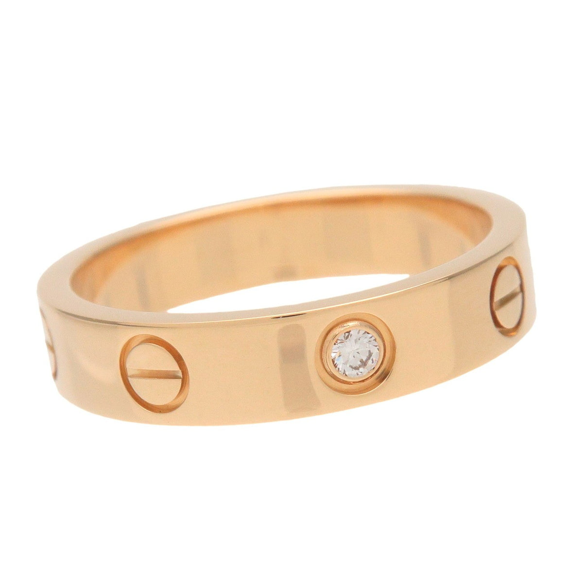 Cartier Love Wedding Band 1 Diamond 18K Yellow Gold With Diamond Gold Yellow_Gold Ring Jewelry (Pre-Owned)