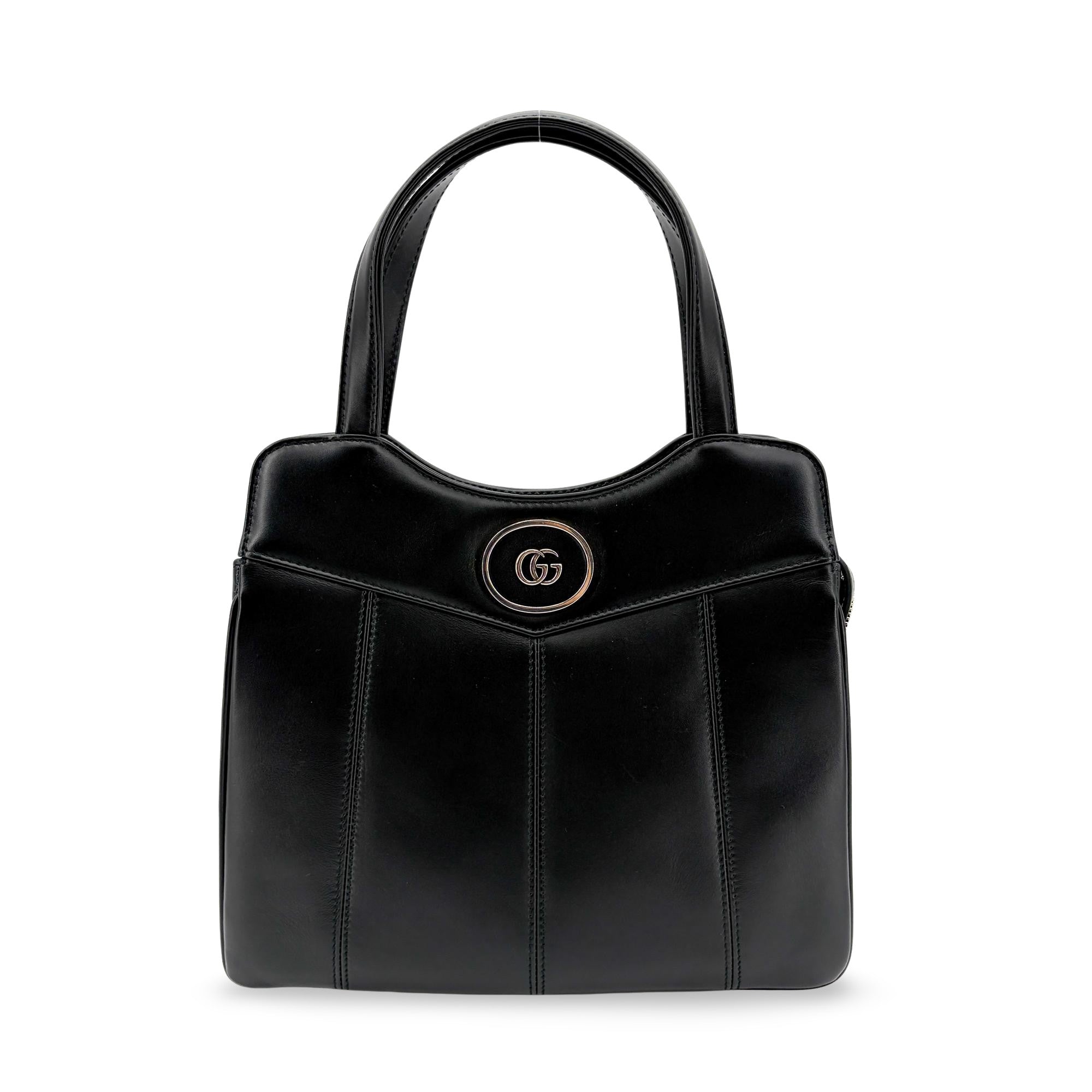 Gucci Petite Gg Quilted Leather Black Leather Tote Bag Bag (Pre-Owned)