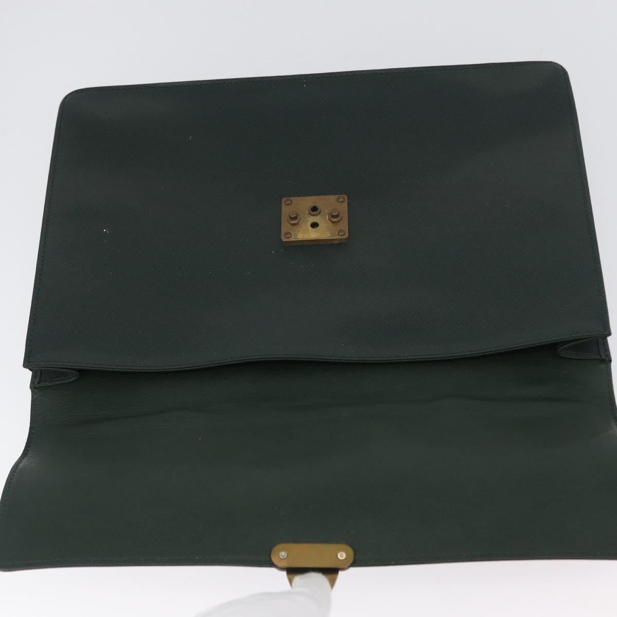 Louis Vuitton Serviette Kourad Taiga Leather Green Leather Briefcase Bag (Pre-Owned)