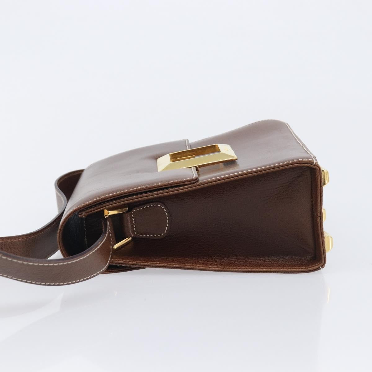 Salvatore Ferragamo Shoulder Bag Leather Brown Leather Shoulder Bag Bag (Pre-Owned)