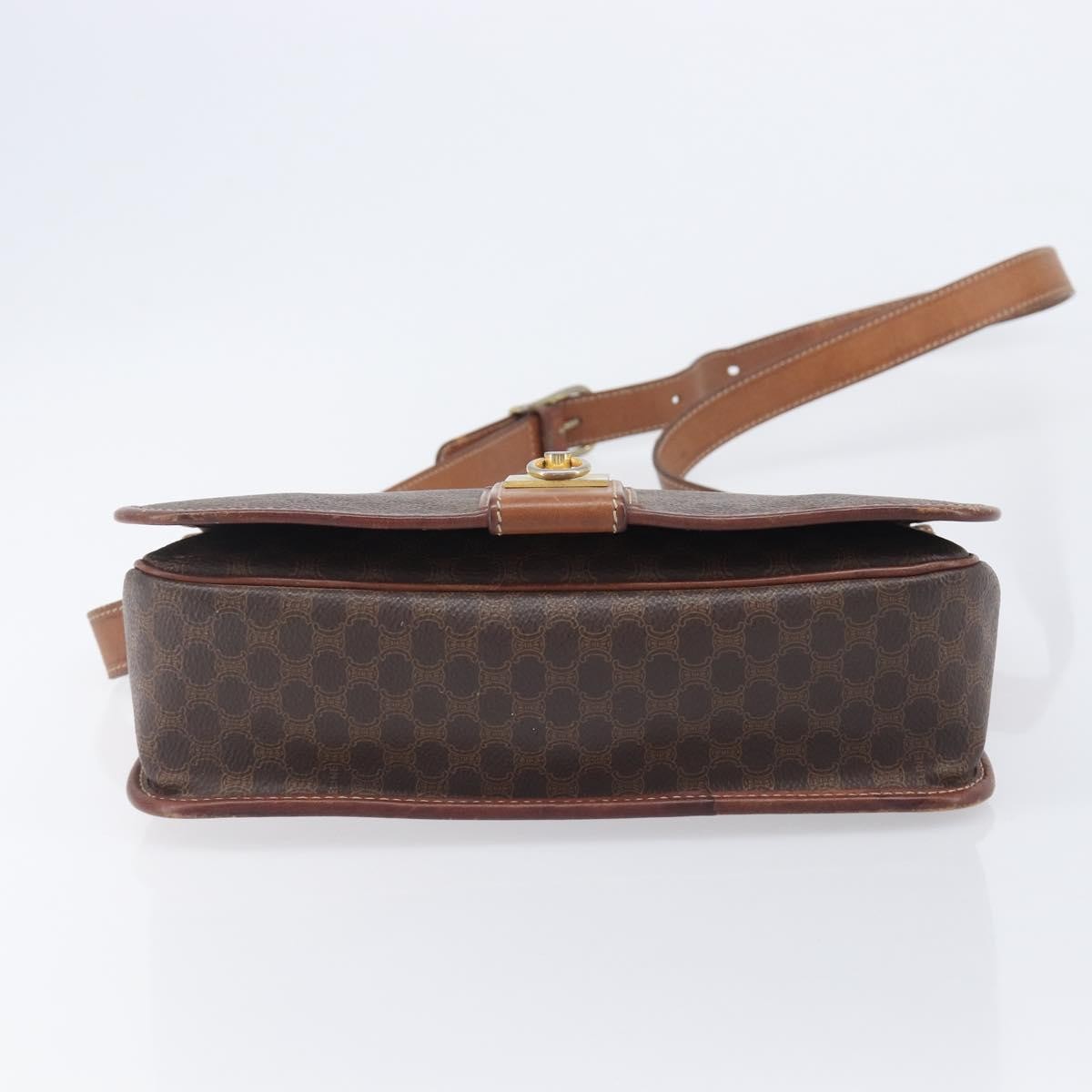 Celine Vintage Macadam Canvas And Leather Brown Canvas Shoulder Bag Bag (Pre-Owned)