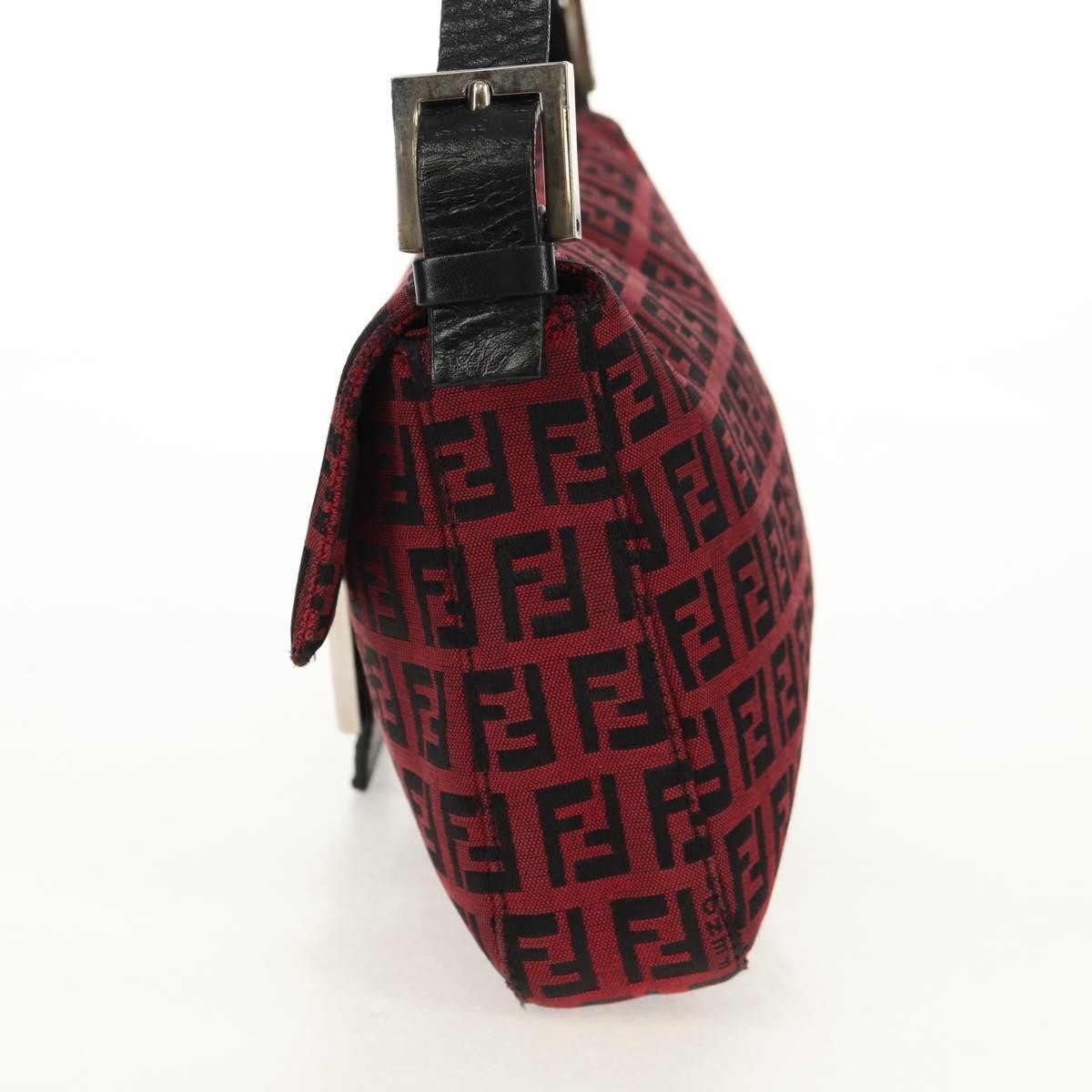 Fendi Baguette Zucchino Canvas Red Canvas Handbag (Pre-Owned)