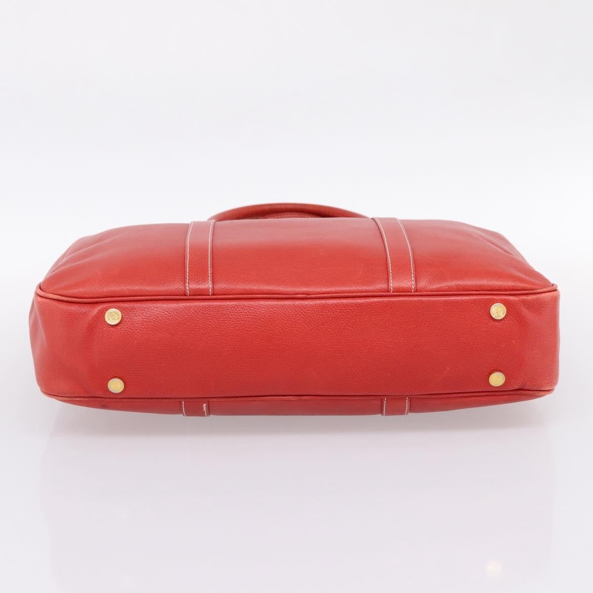 Loewe Anagram Business Leather Red Leather Briefcase Bag (Pre-Owned)