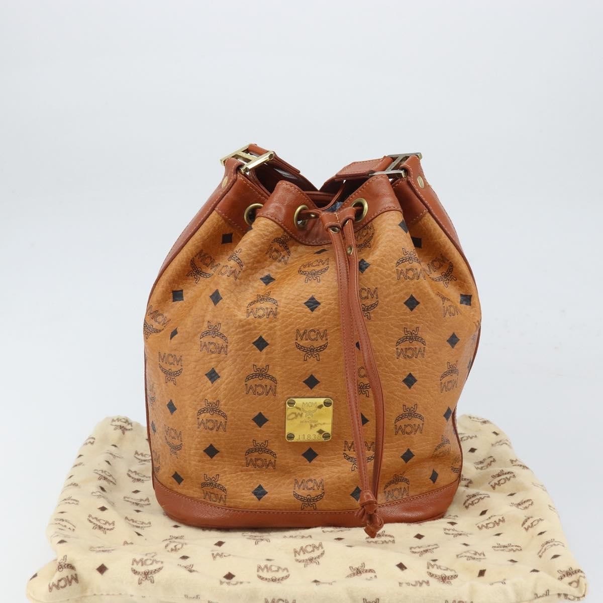 MCM Visetos Pvc Brown Pvc Shoulder Bag Bag (Pre-Owned)