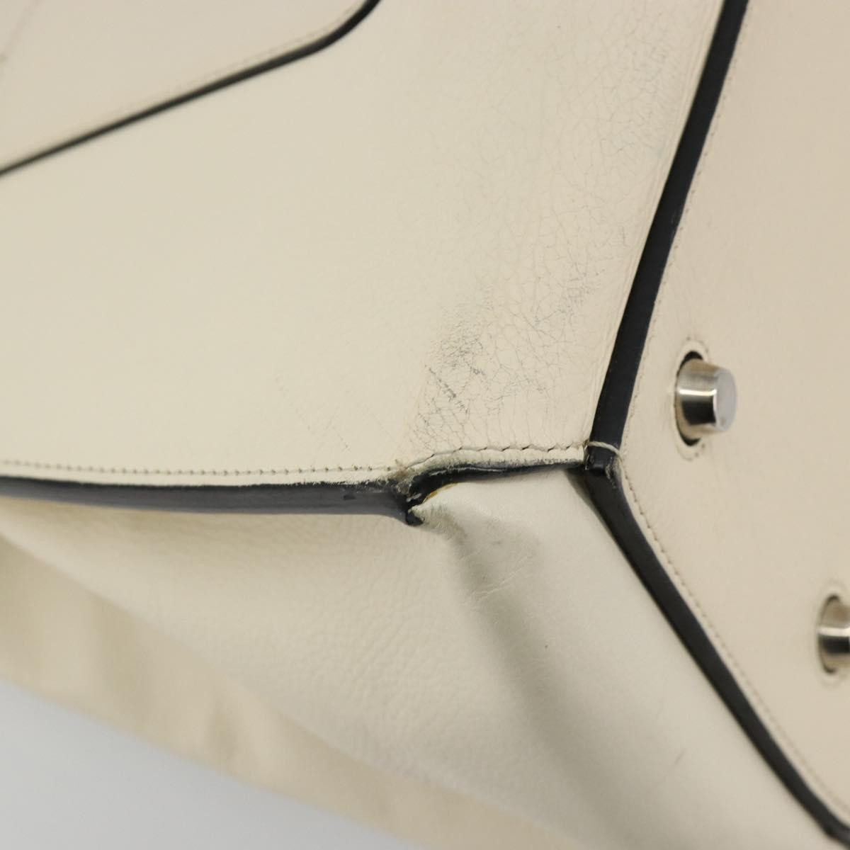 Celine Edge Leather White Leather Handbag (Pre-Owned)