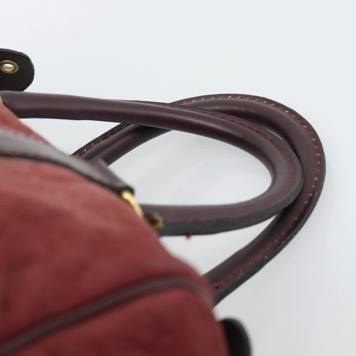 Christian Dior Boston Embossed Patent Burgundy Suede Handbag (Pre-Owned)