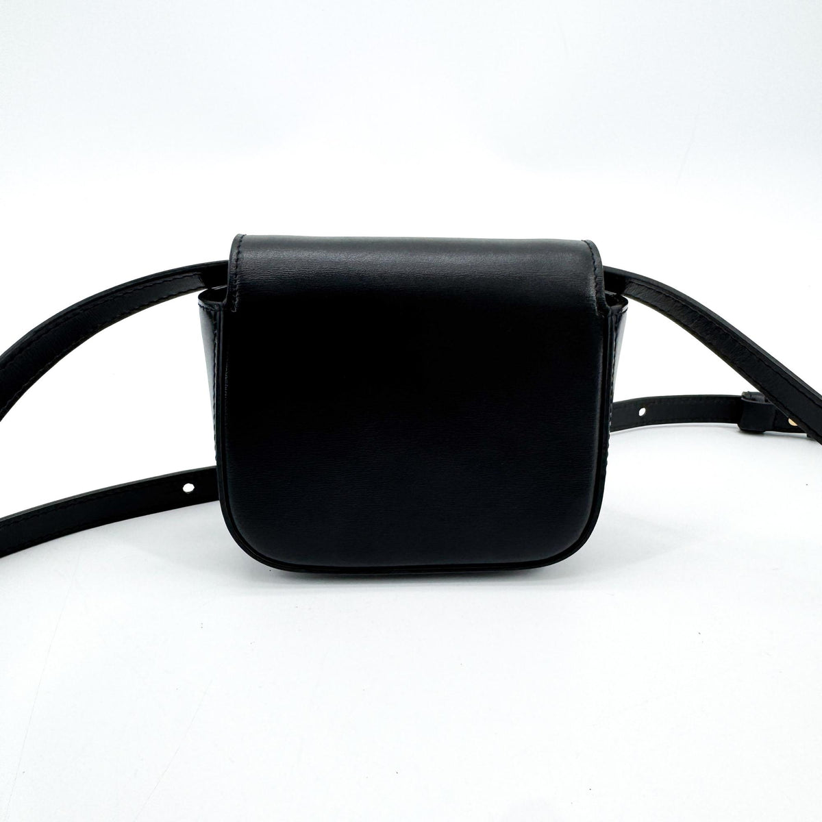 Celine Triomphe Triomphe Coated Canvas Black Leather Shoulder Bag Bag (Pre-Owned)