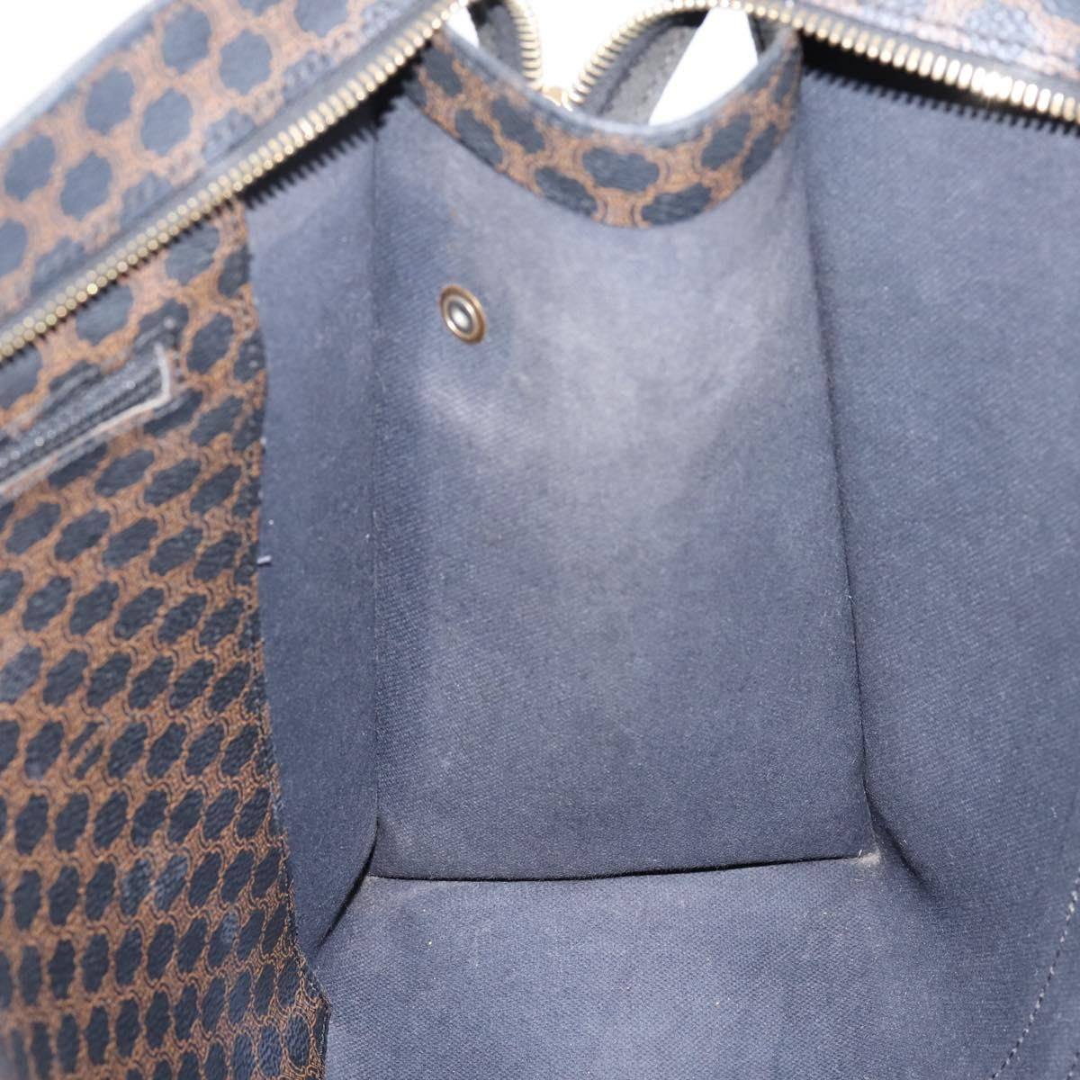 Celine Vintage Macadam Shopper Coated Canvas Black Pvc Tote Bag Bag (Pre-Owned)