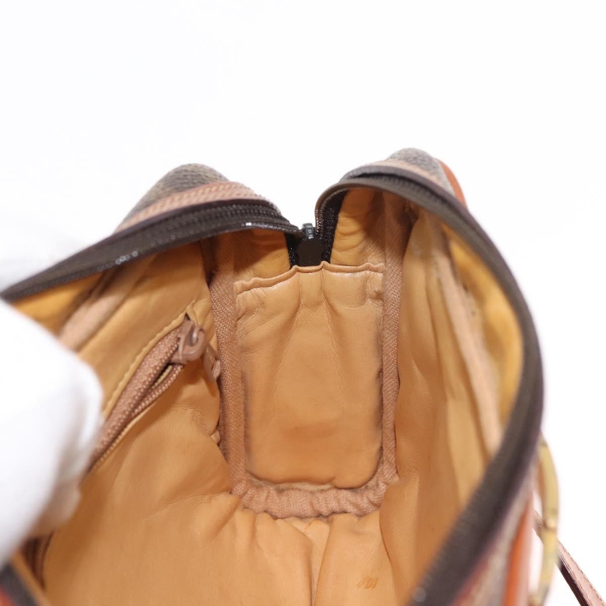 Celine Macadam Shoulder Pvc Leather Brown Canvas Bag (Pre-Owned)