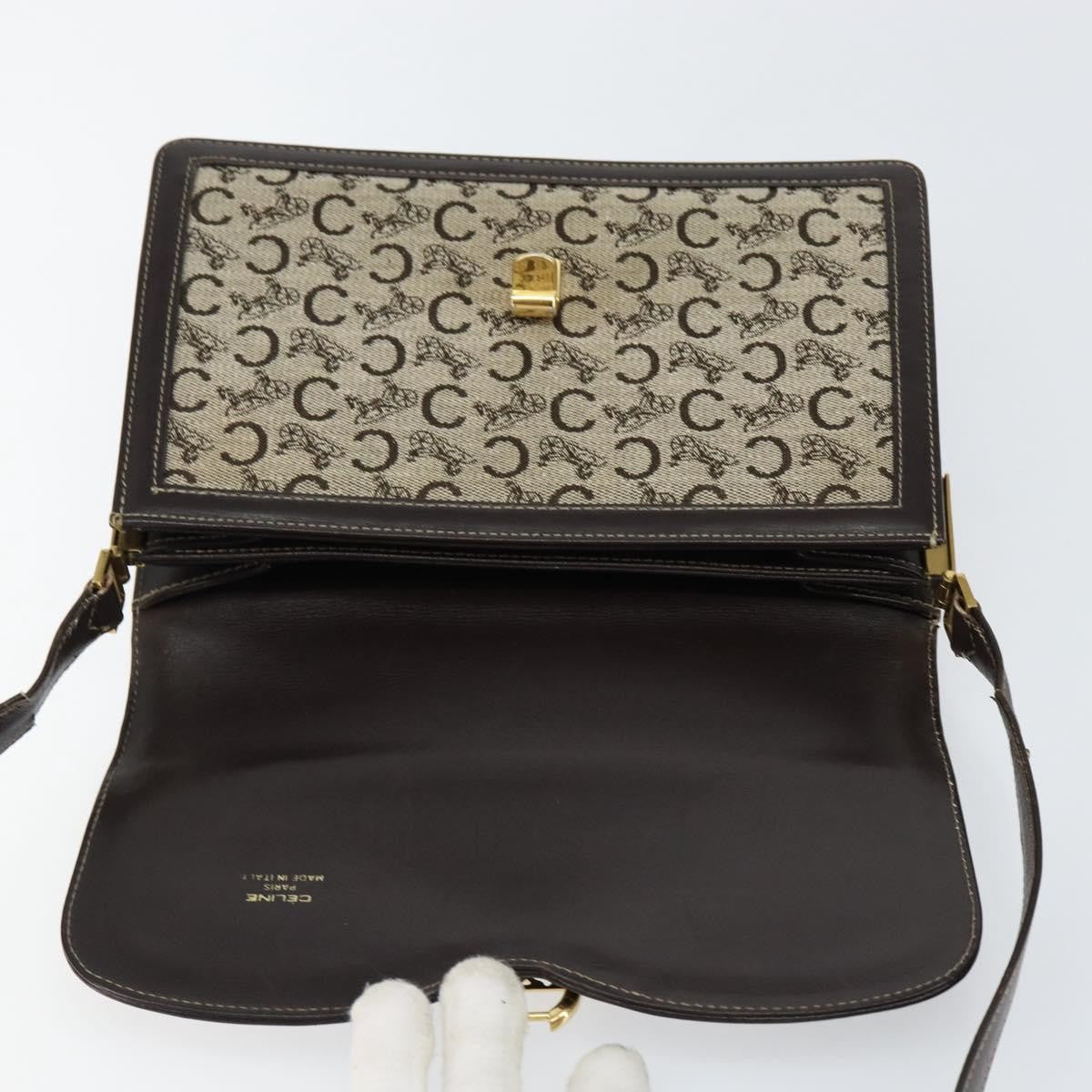 Celine C Sulky Canvas And Leather Brown Canvas Shoulder Bag Bag (Pre-Owned)