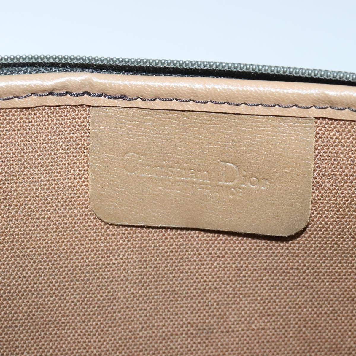 Christian Dior Vintage Honeycomb Zip Canvas And Leather Black Canvas Clutche & Pouche Bag (Pre-Owned)