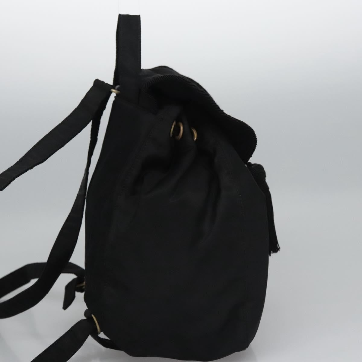 Prada Flap Drawstring Tessuto Black Nylon Backpack Bag (Pre-Owned)