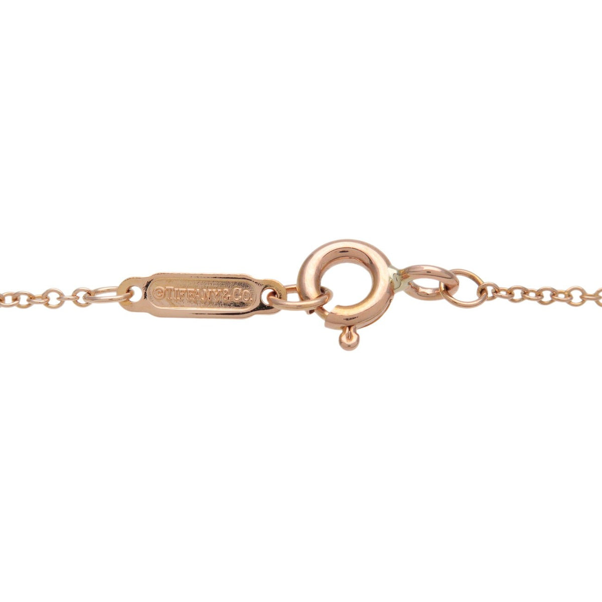 Tiffany & Co. Atlas Pierced Bar Drop Pendant 18K Rose Gold With Diamonds Pink Rose_Gold Necklace Jewelry (Pre-Owned)