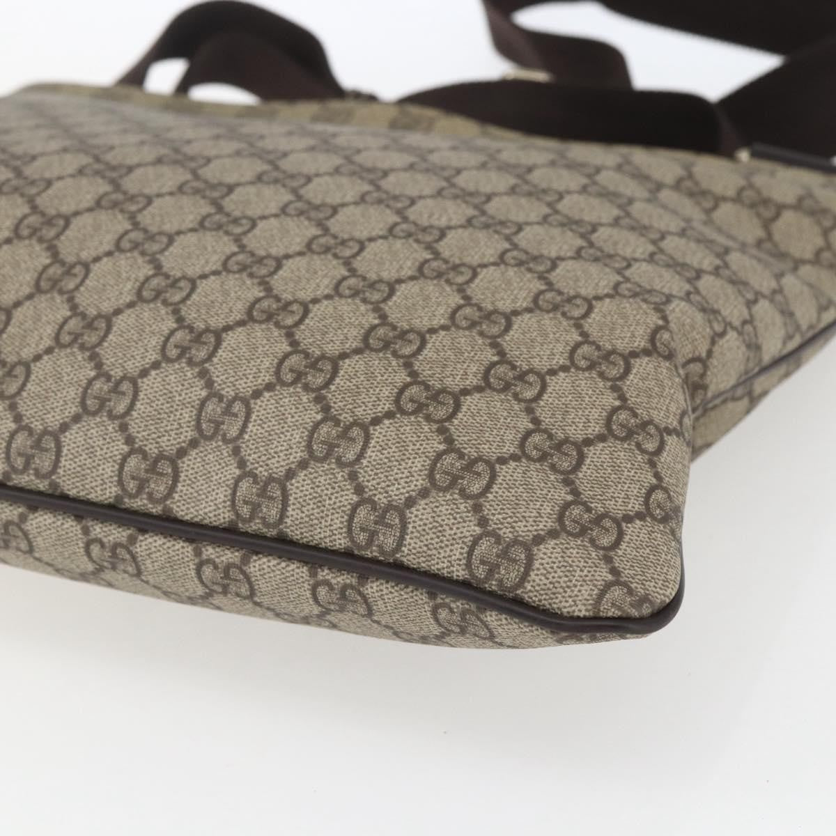 Gucci Zip Top Messenger Gg Coated Canvas Beige Canvas Shoulder Bag Bag (Pre-Owned)
