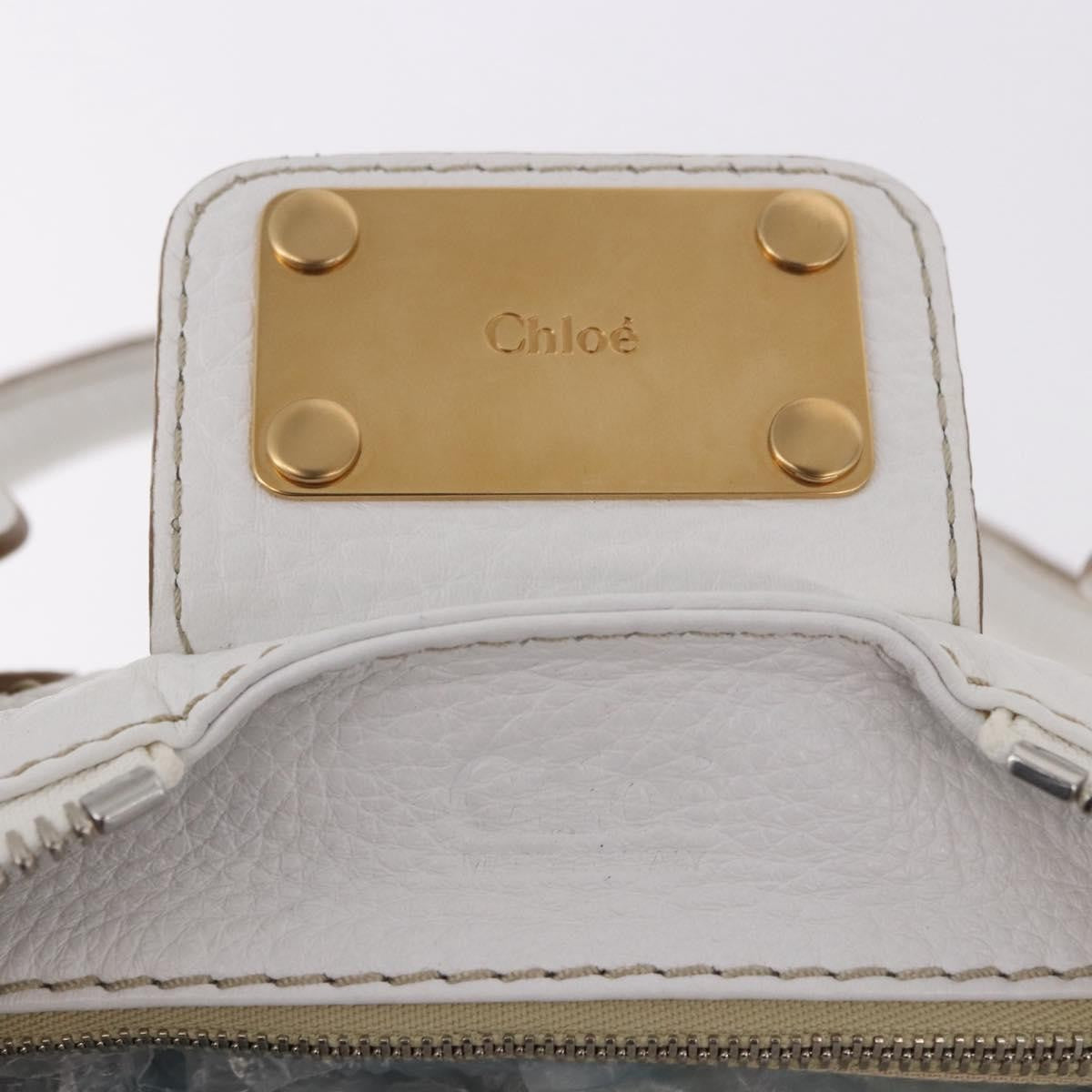 Chloe Paddington Lock Leather White Leather Handbag (Pre-Owned)