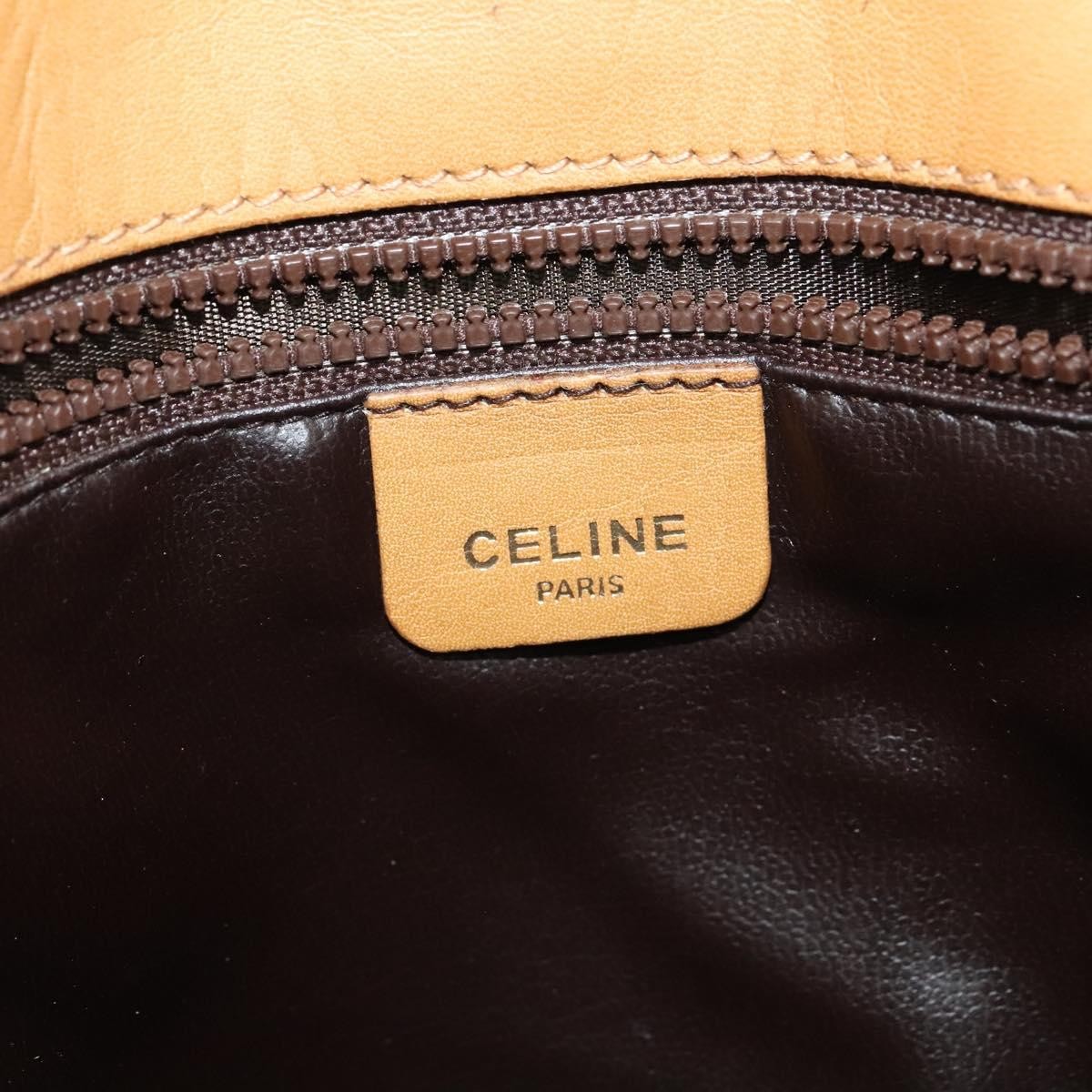 Celine Vintage Macadam Canvas And Leather Beige Canvas Shoulder Bag Bag (Pre-Owned)